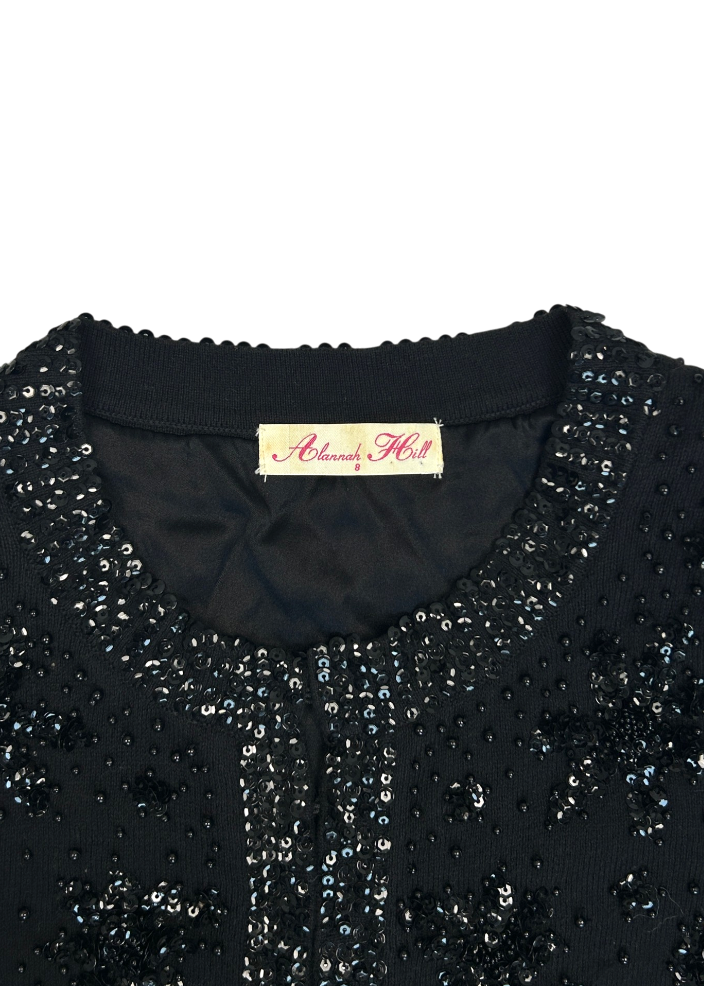 ALANNAH HILL Vintage Knit Beaded/Sequin Crop Cardi