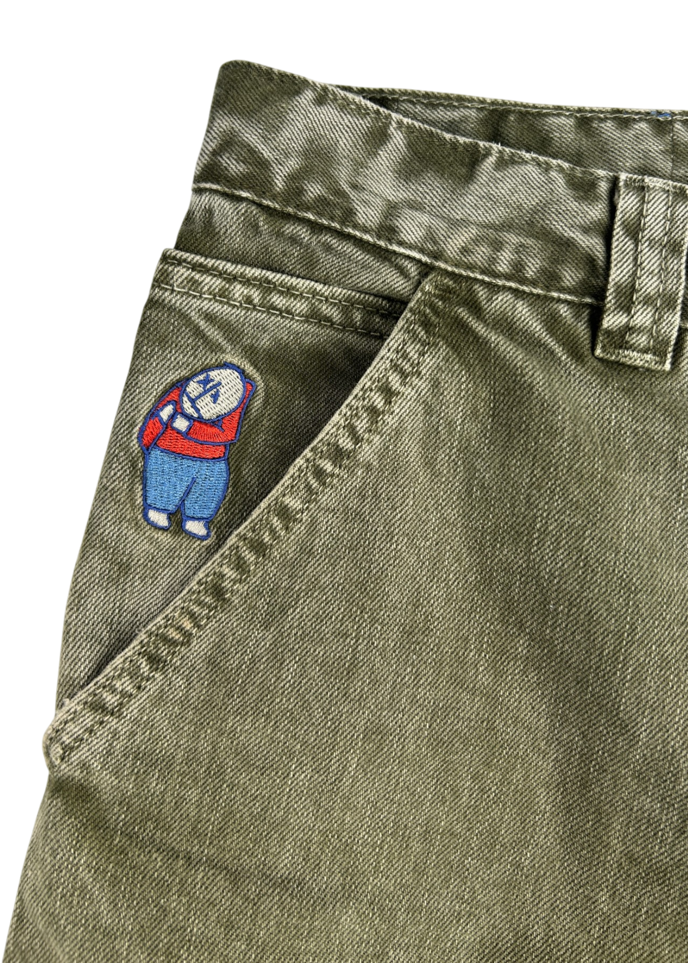 POLAR SKATE CO. 'Big Boy' Green Overdyed Carpenter Jeans
