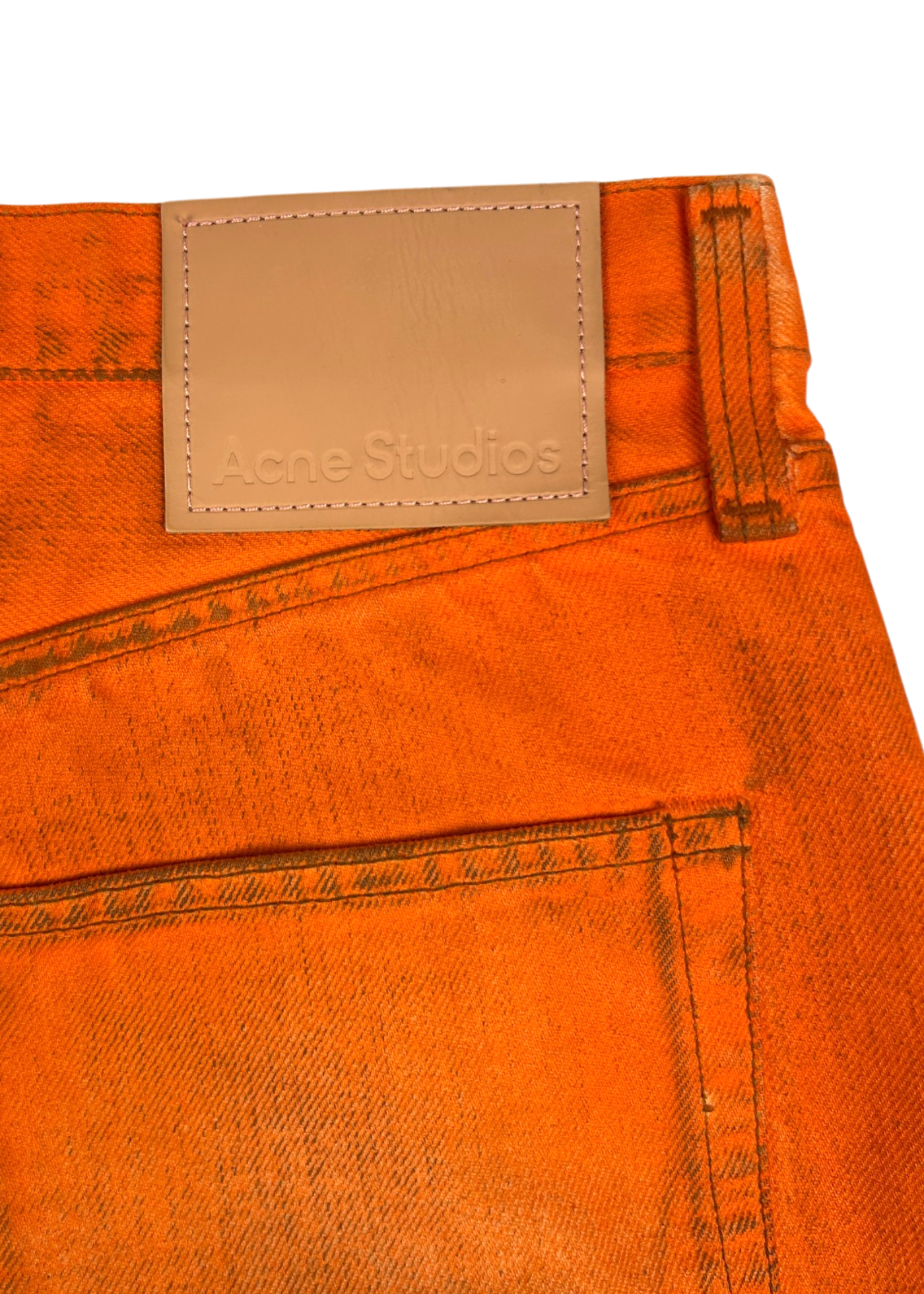 ACNE STUDIOS Orange Distressed '2003 Traffic' Relaxed Jeans