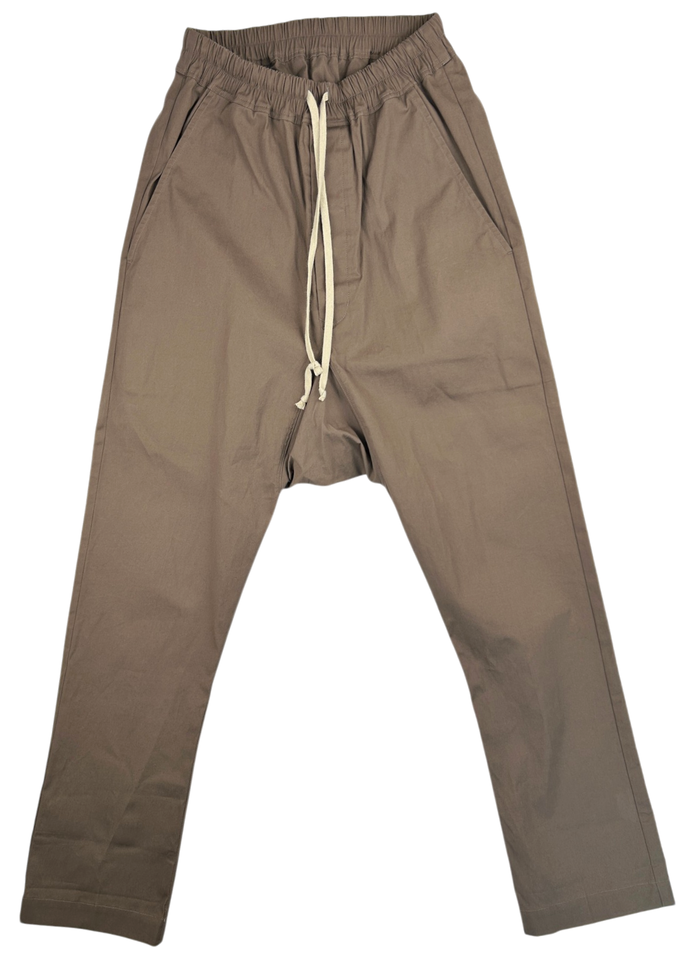 RICK OWENS FW22 Taupe Cotton Dropcrotch Pants