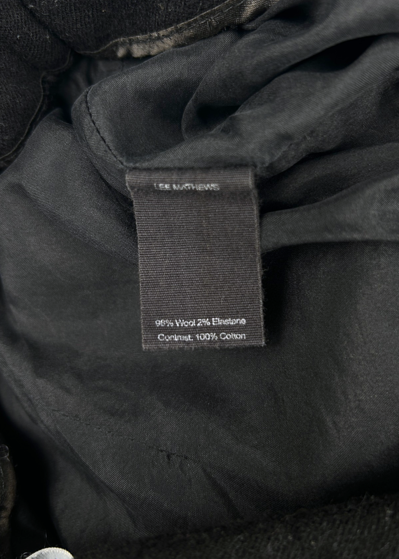 LEE MATHEWS Black Wool Blend Pleated Front Crop Pants