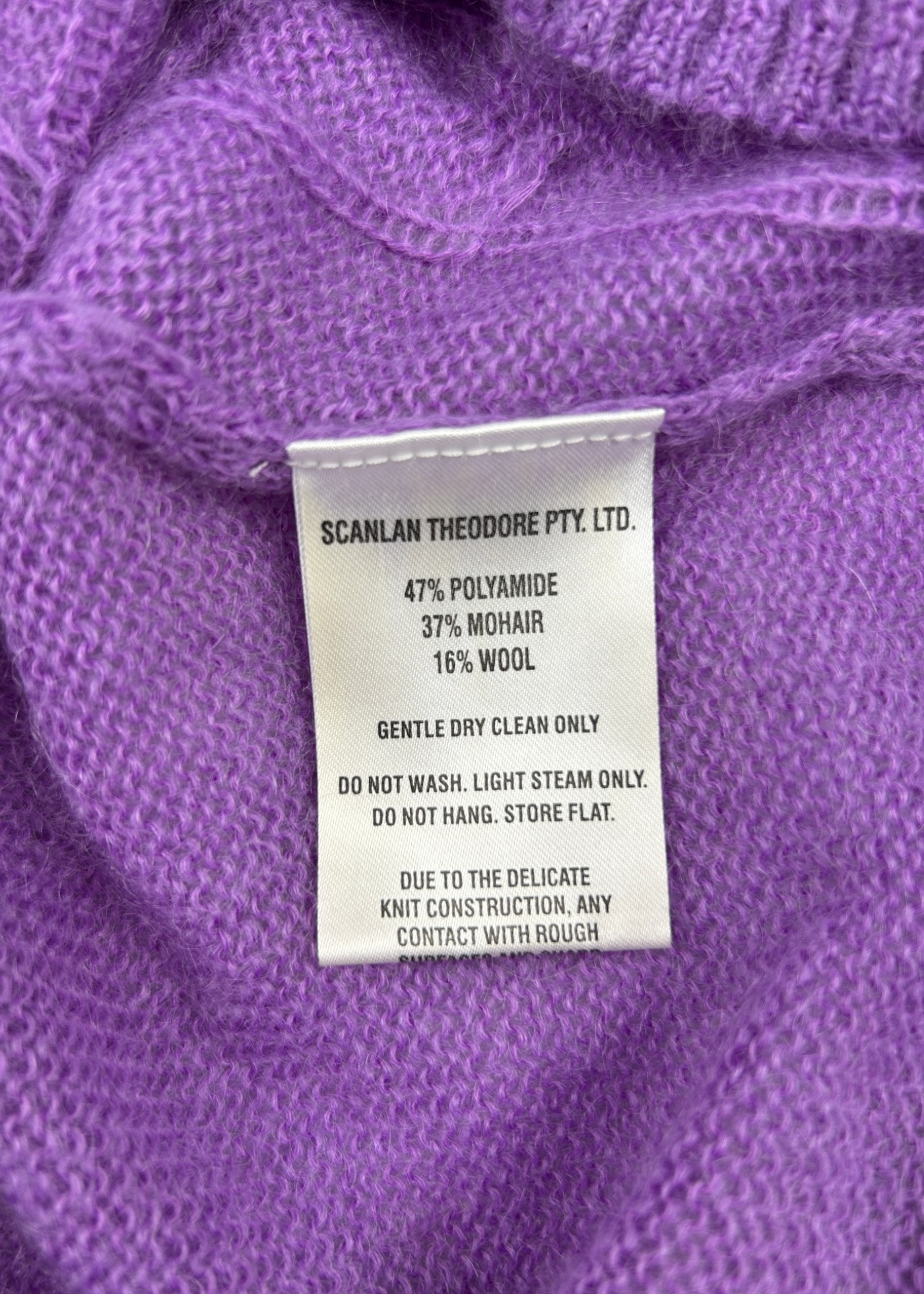 SCANLAN THEODORE (BNWT) Mauve Mohair Cable Knit Short Sleeve Jumper