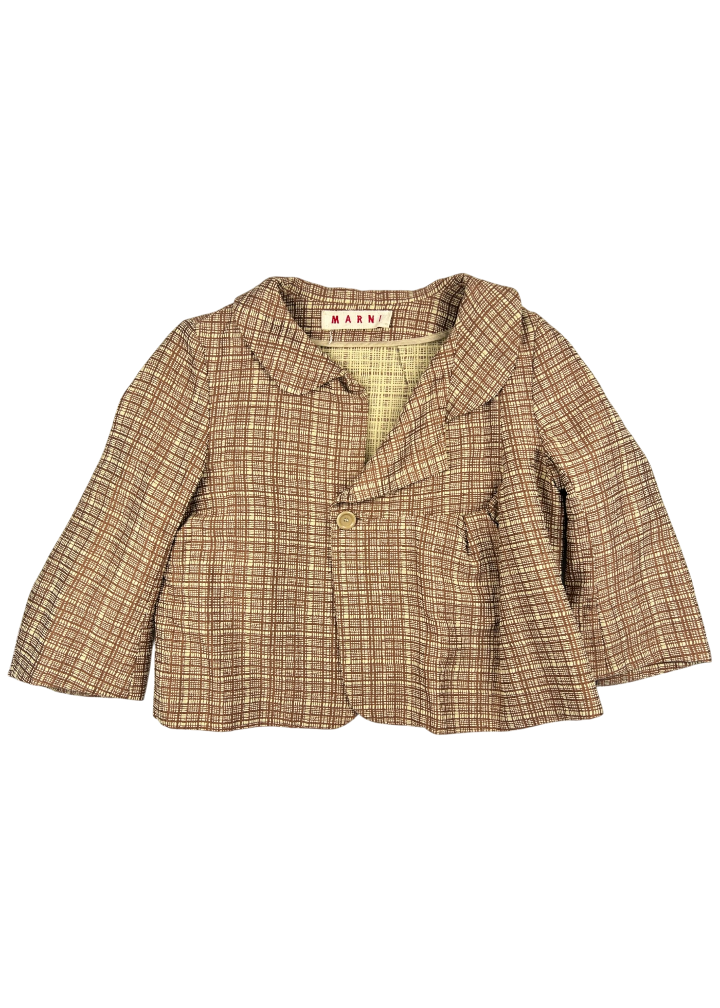 MARNI Brown Cotton/Linen Woven Jacket