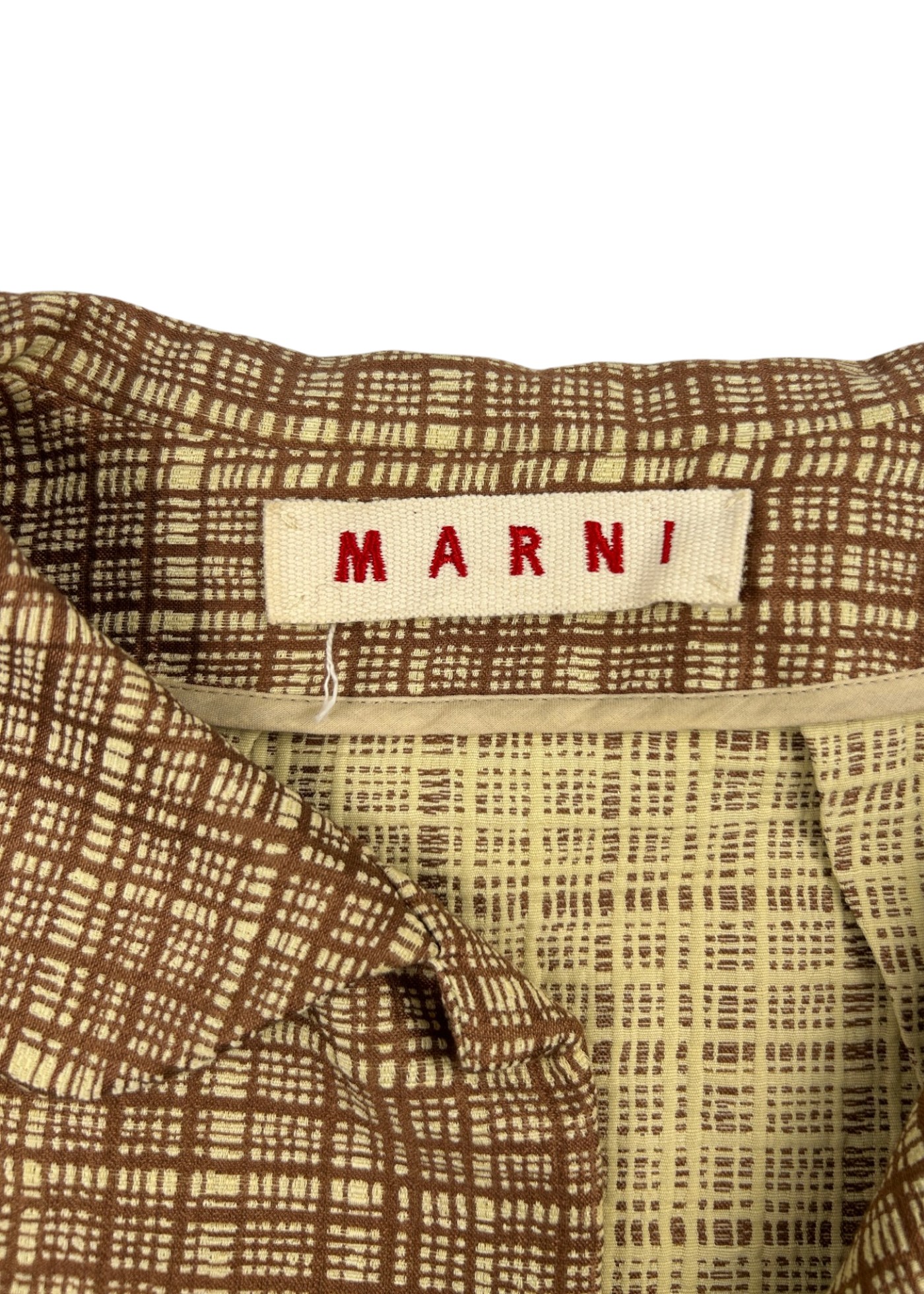 MARNI Brown Cotton/Linen Woven Jacket
