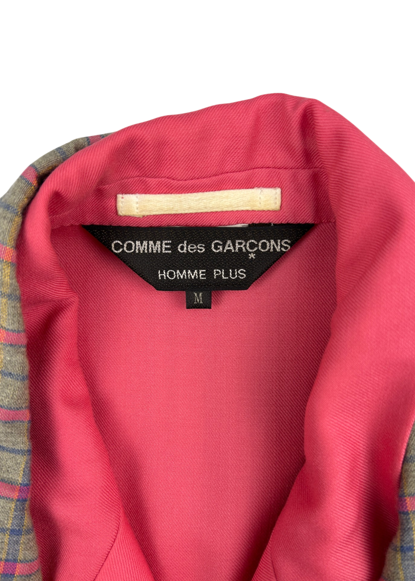 COMME DES GARCONS HOMME PLUS SS2018 Tattered Check Patchwork Blazer