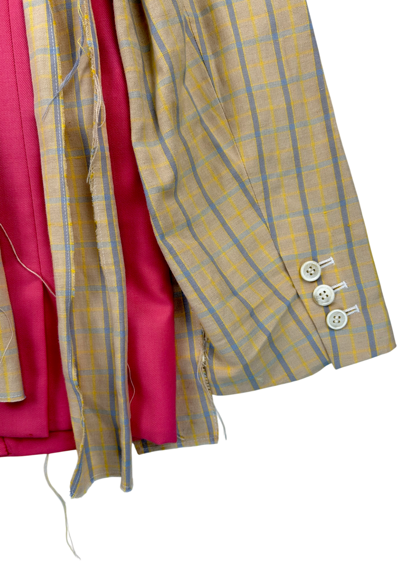 COMME DES GARCONS HOMME PLUS SS2018 Tattered Check Patchwork Blazer
