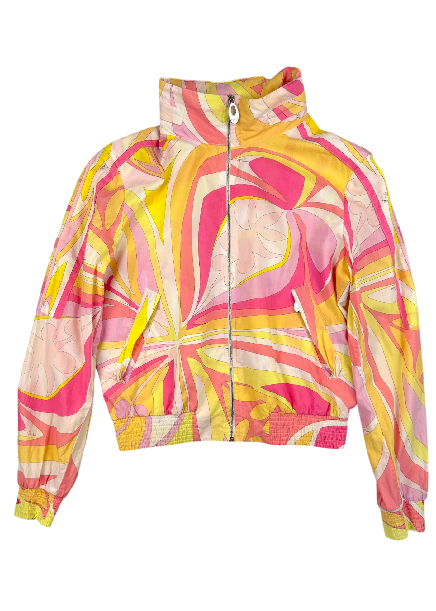 EMILIO PUCCI Psychedelic Cotton Zip Up Jacket W/ Packable Hood