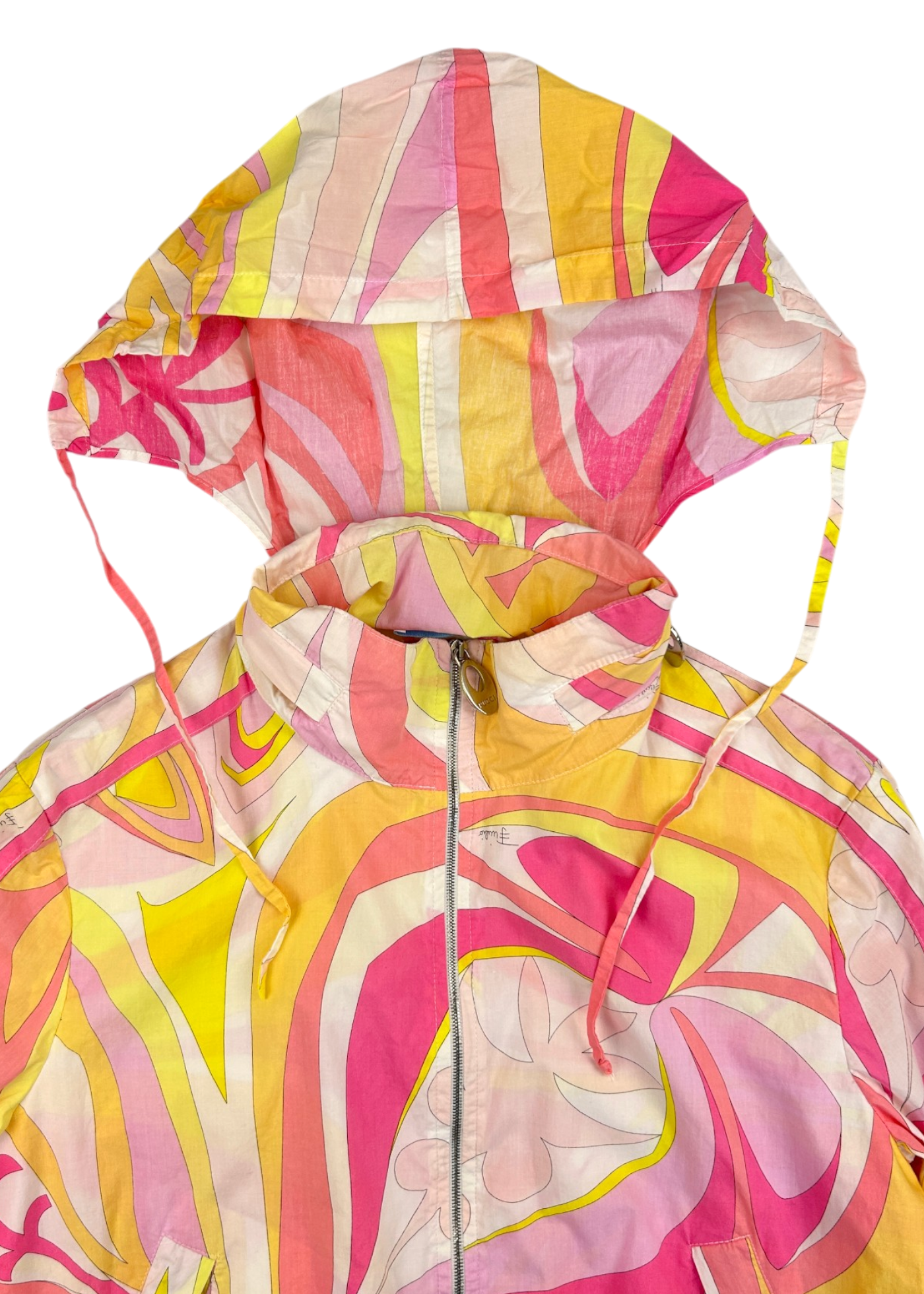 EMILIO PUCCI Psychedelic Cotton Zip Up Jacket W/ Packable Hood