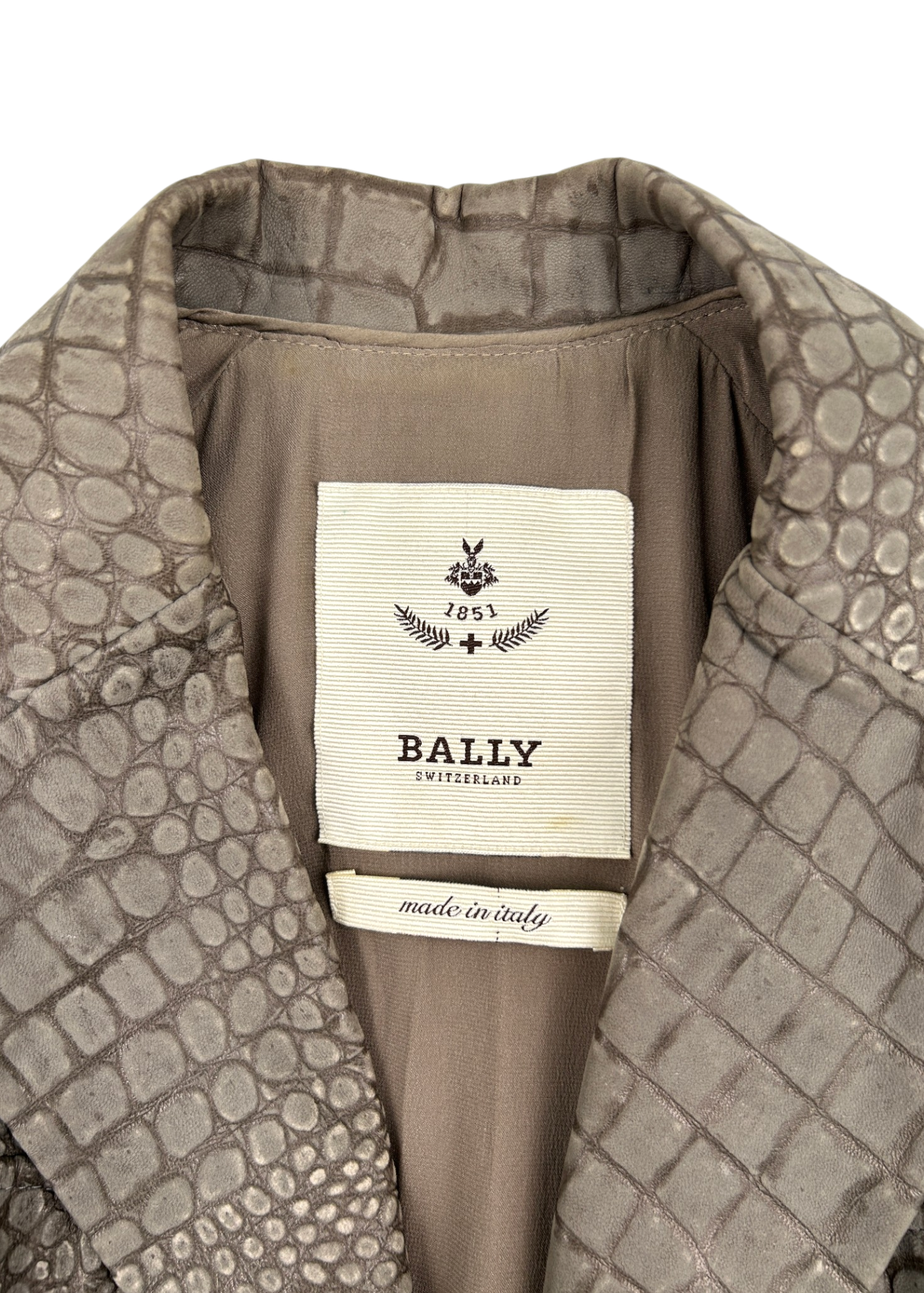 BALLY Croc Effect Leather/Silk Tailored Vest