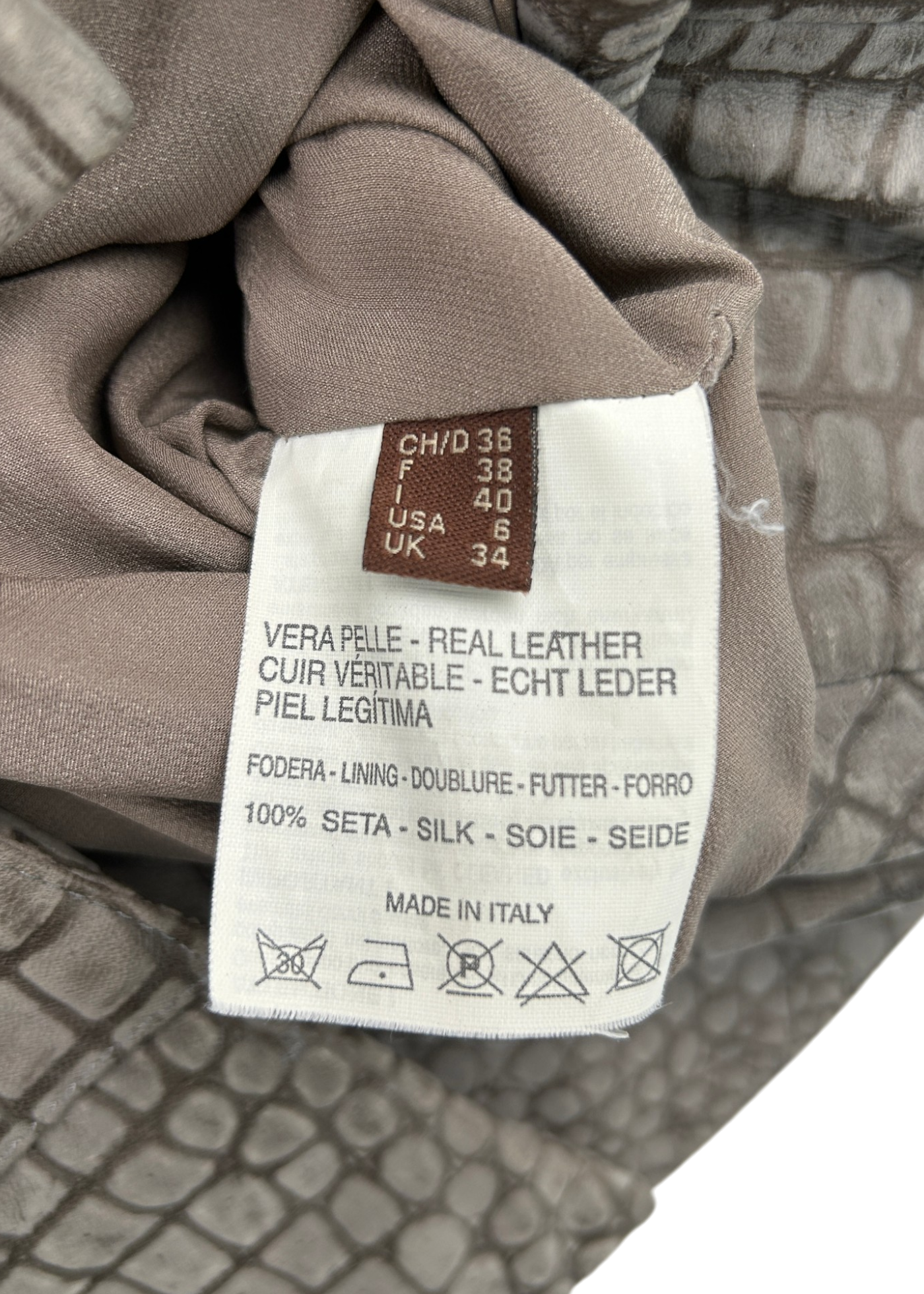 BALLY Croc Effect Leather/Silk Tailored Vest
