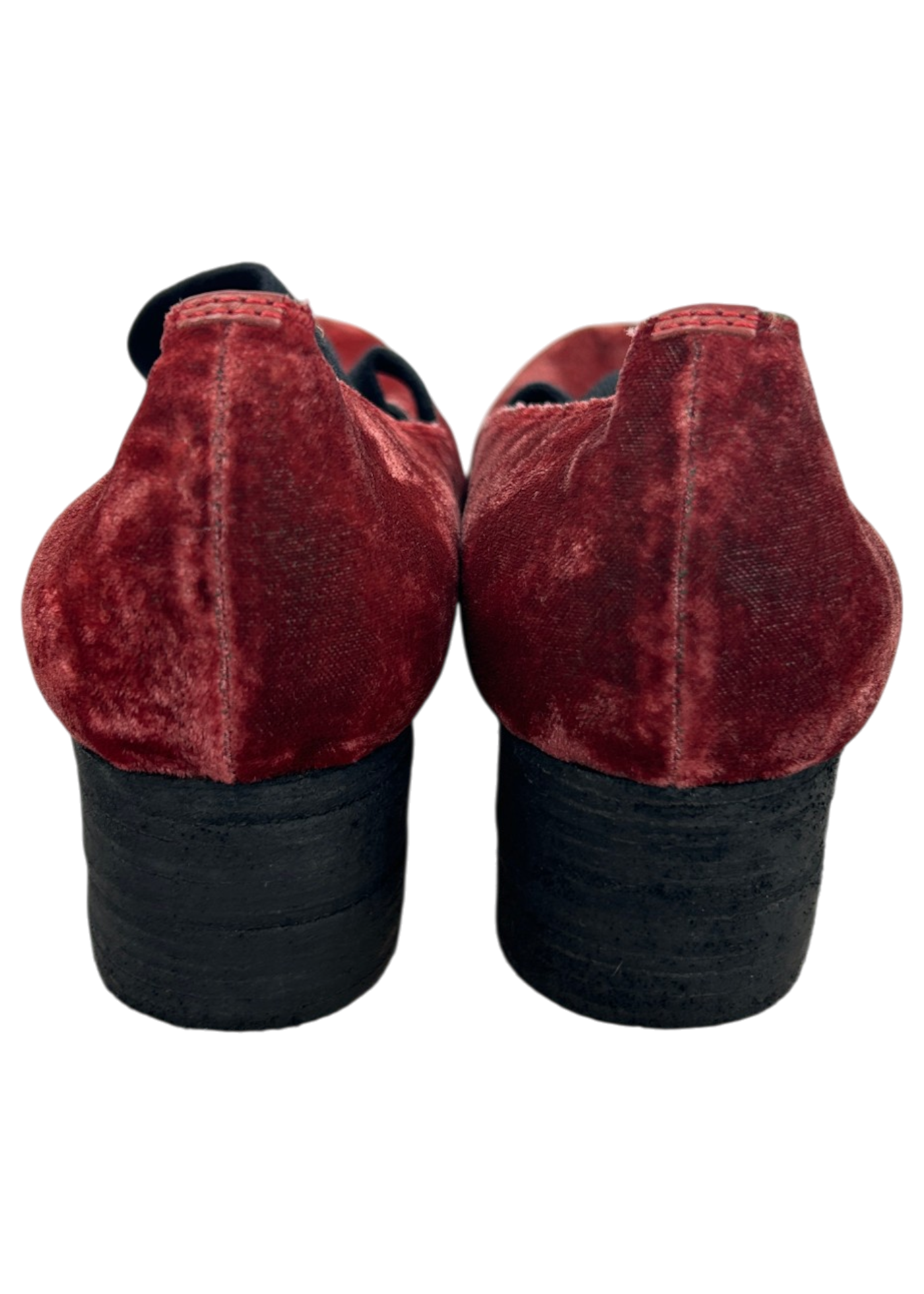 UMA WANG Velvet Square Toe Block Heel Ballet Flats