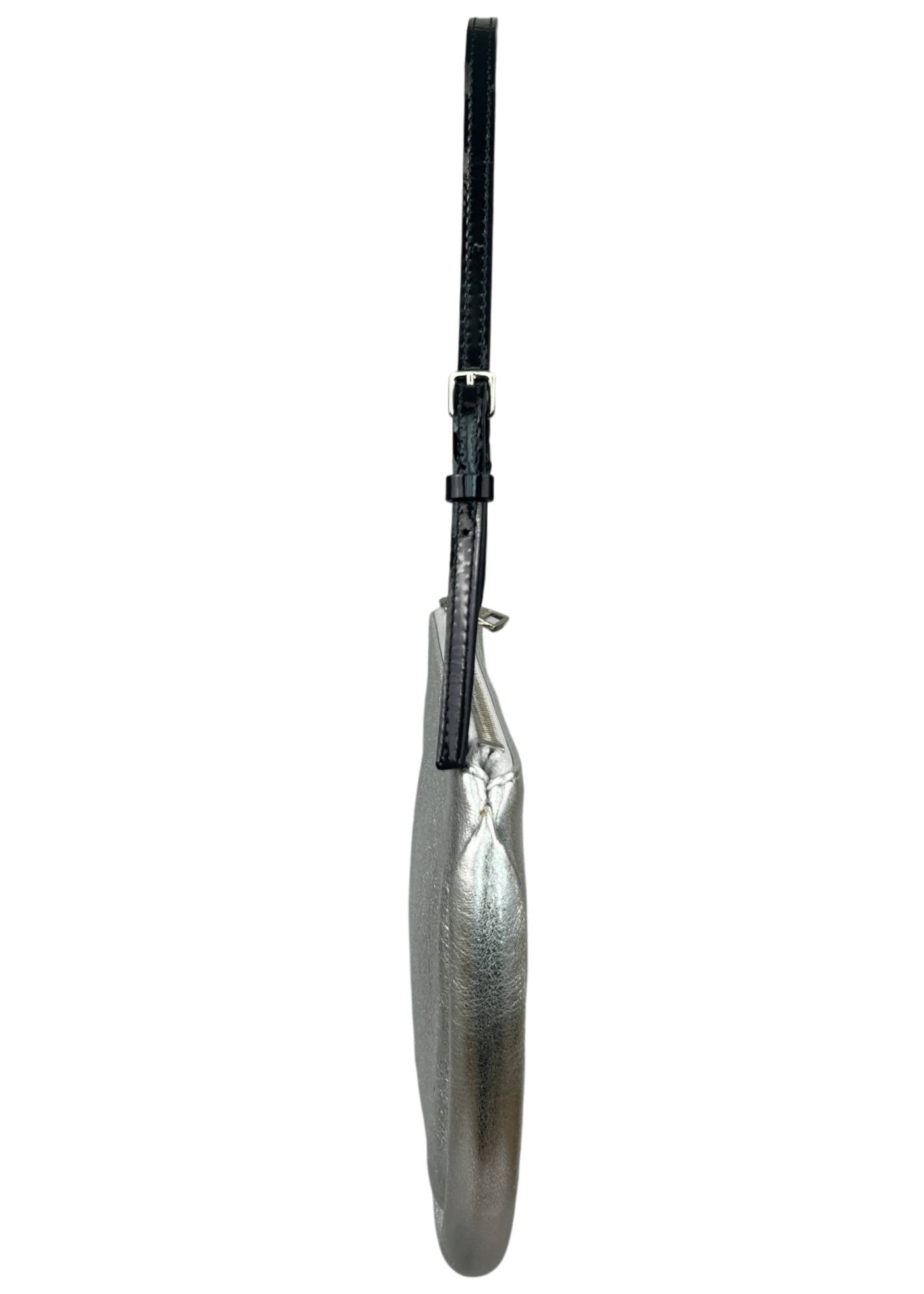 JW ANDERSON 'Bumper Moon Bag' Silver Half Moon Bag