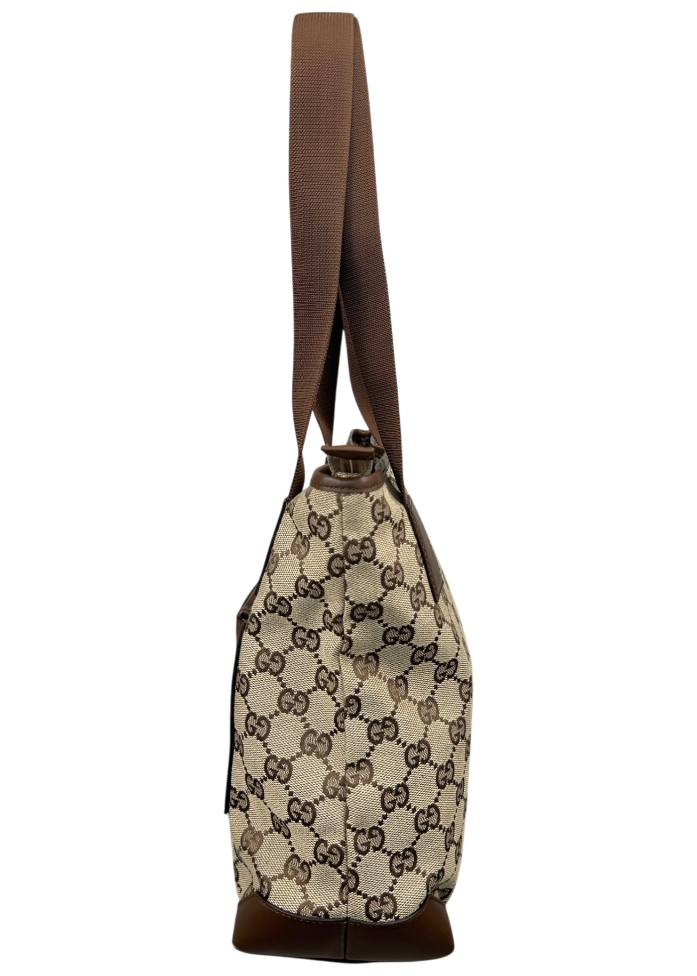 GUCCI VINTAGE Brown/Beige GG Canvas Top Handle Tote