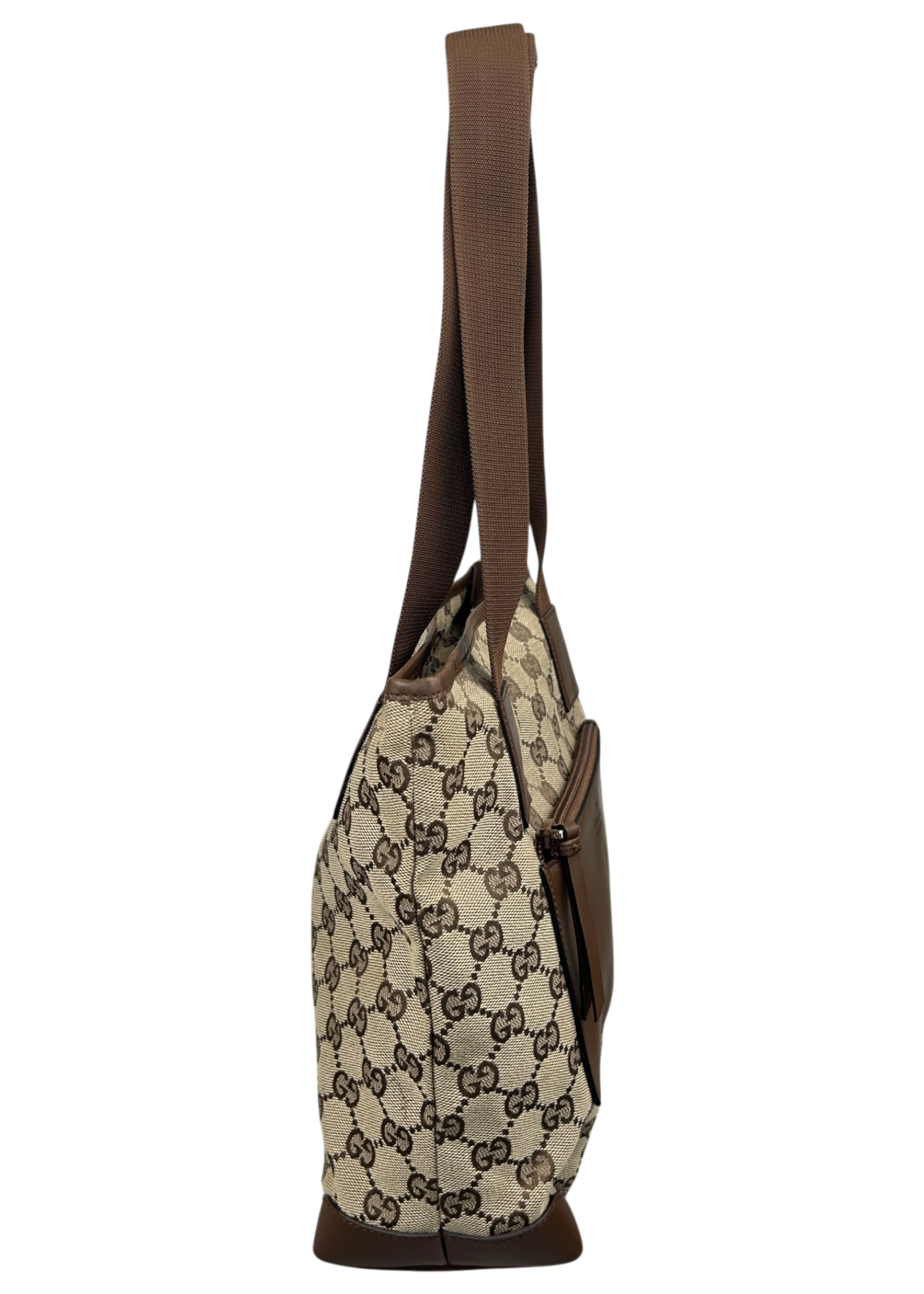 GUCCI VINTAGE Brown/Beige GG Canvas Top Handle Tote