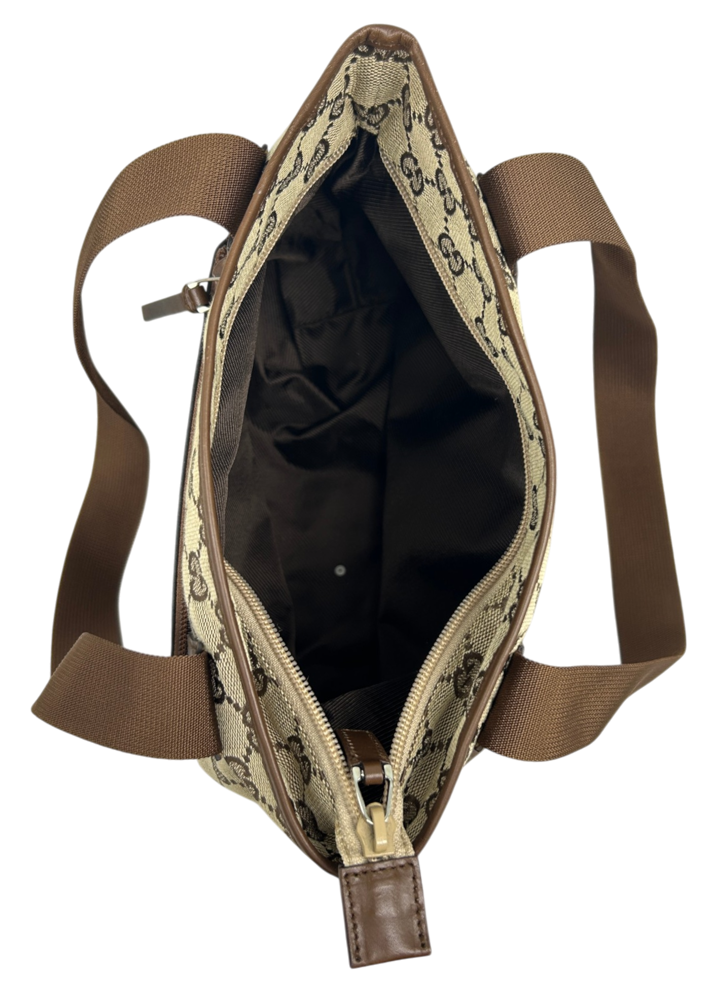 GUCCI VINTAGE Brown/Beige GG Canvas Top Handle Tote