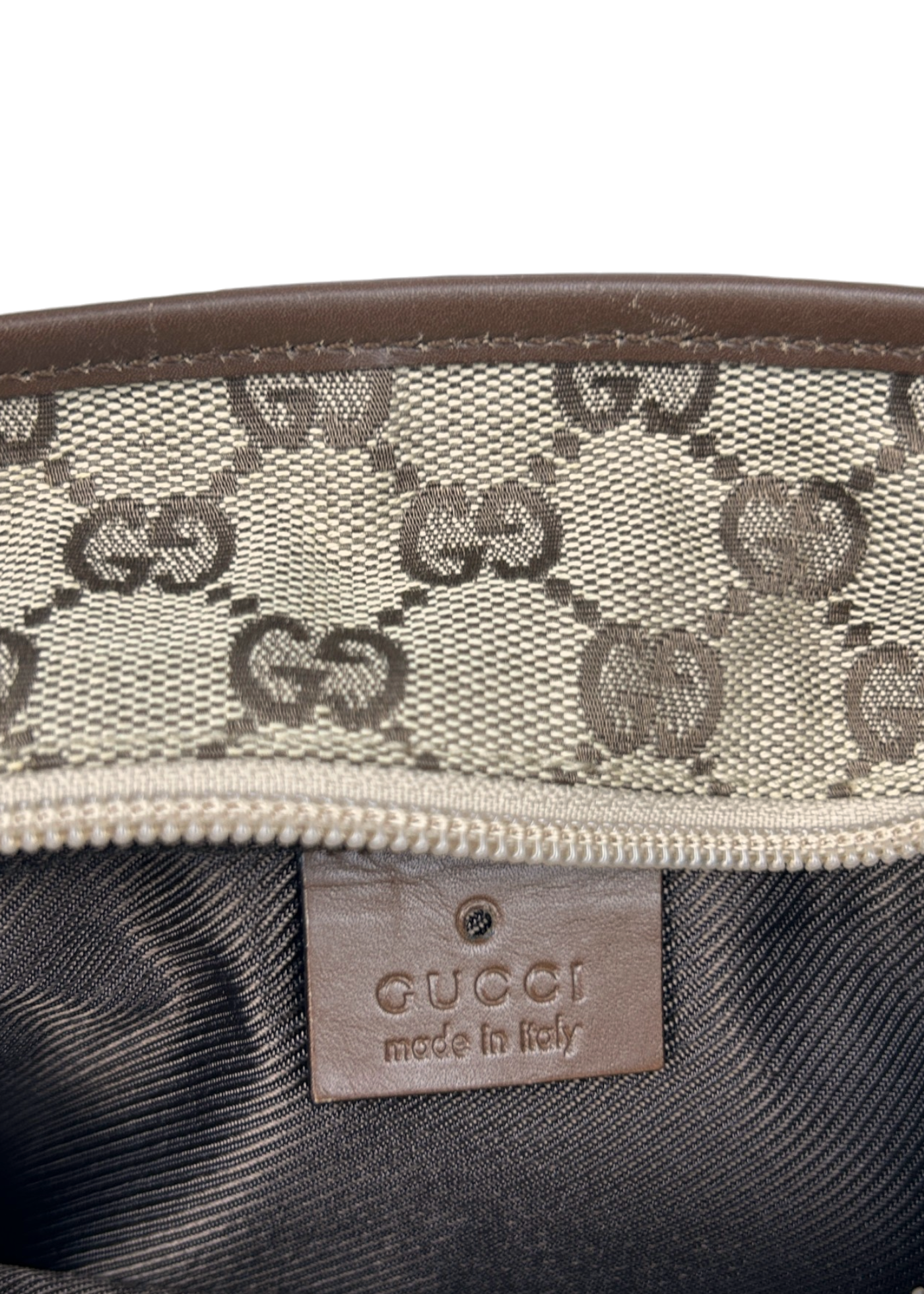 GUCCI VINTAGE Brown/Beige GG Canvas Top Handle Tote