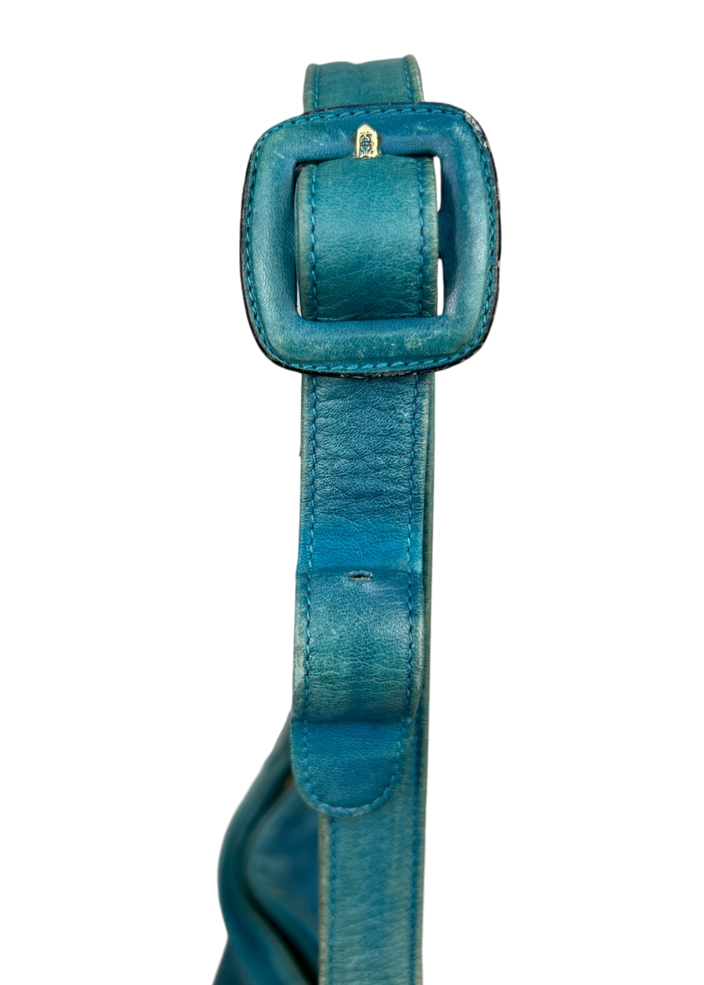 CHANEL VINTAGE (AS IS) 1989-1991 'Timeless CC Hobo' Turquoise Caviar Leather Bag