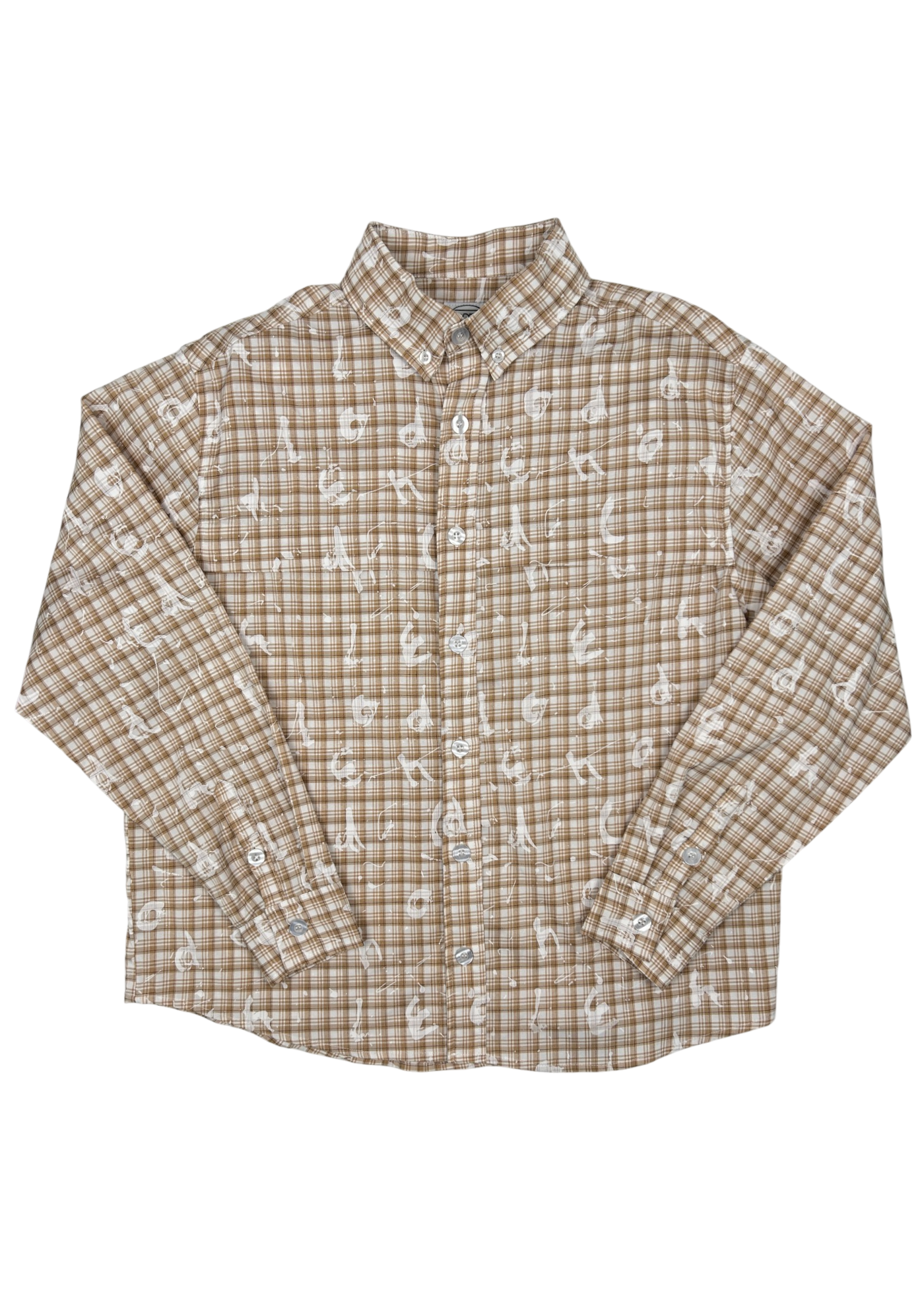 HODDLE Plaid Paint Monogram Button Up