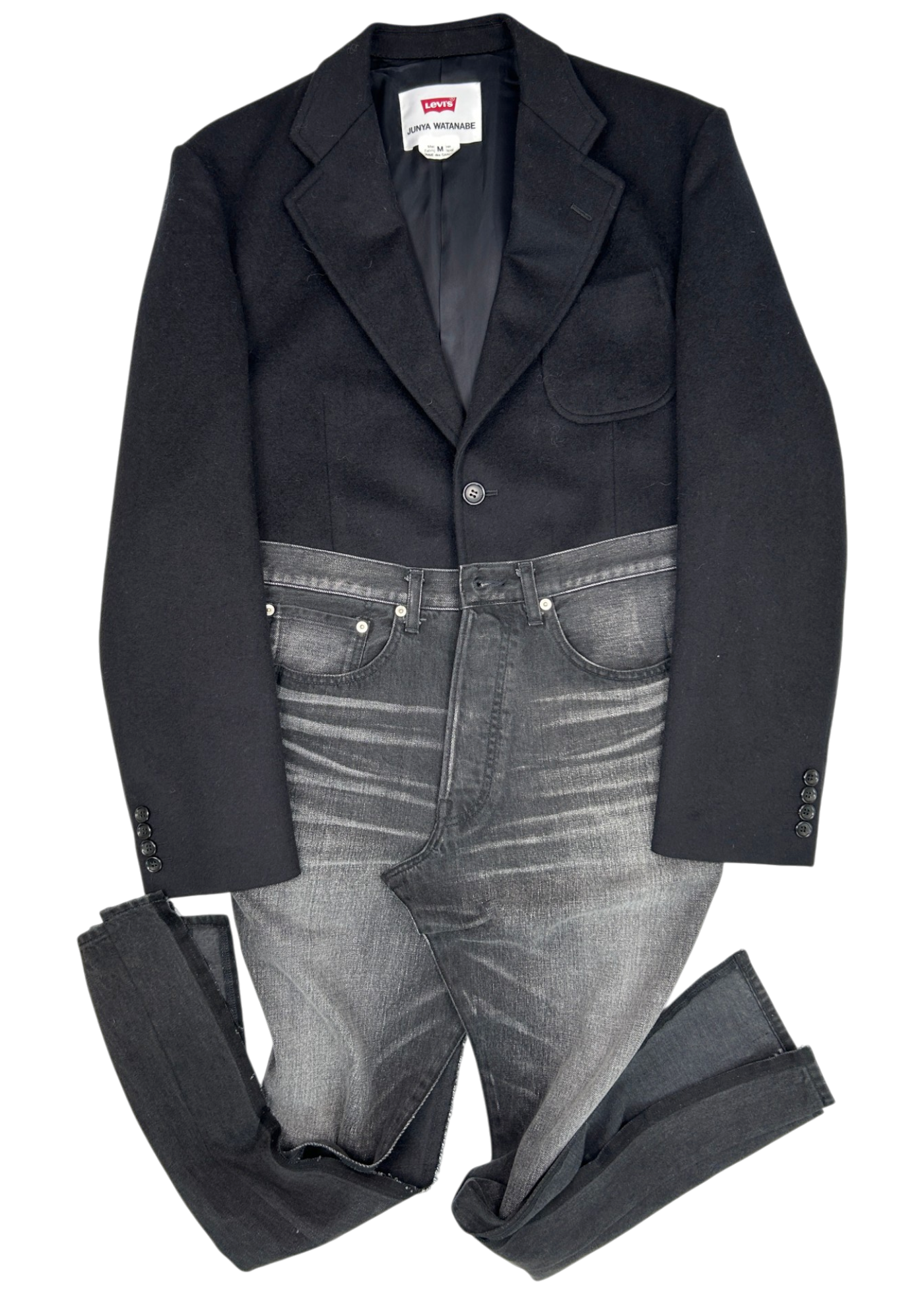 JUNYA WATANABE X LEVI'S 2023 Wool/Cashmere Maxi Coat W/ Reworked Denim
