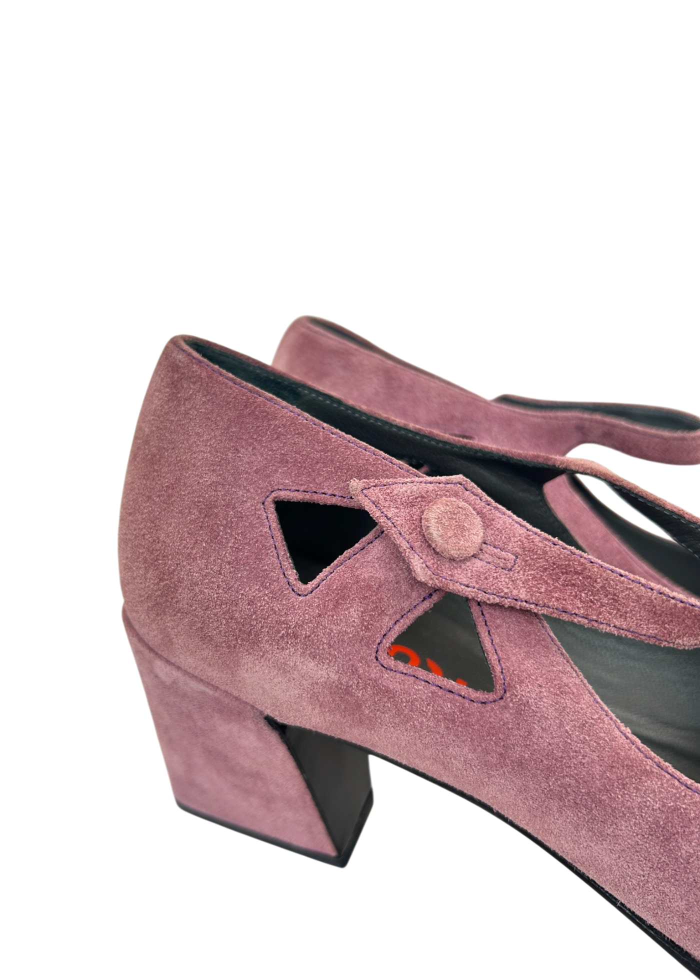 MIU MIU Fall 2001 RTW Mauve Suede Block Heel Mary Janes