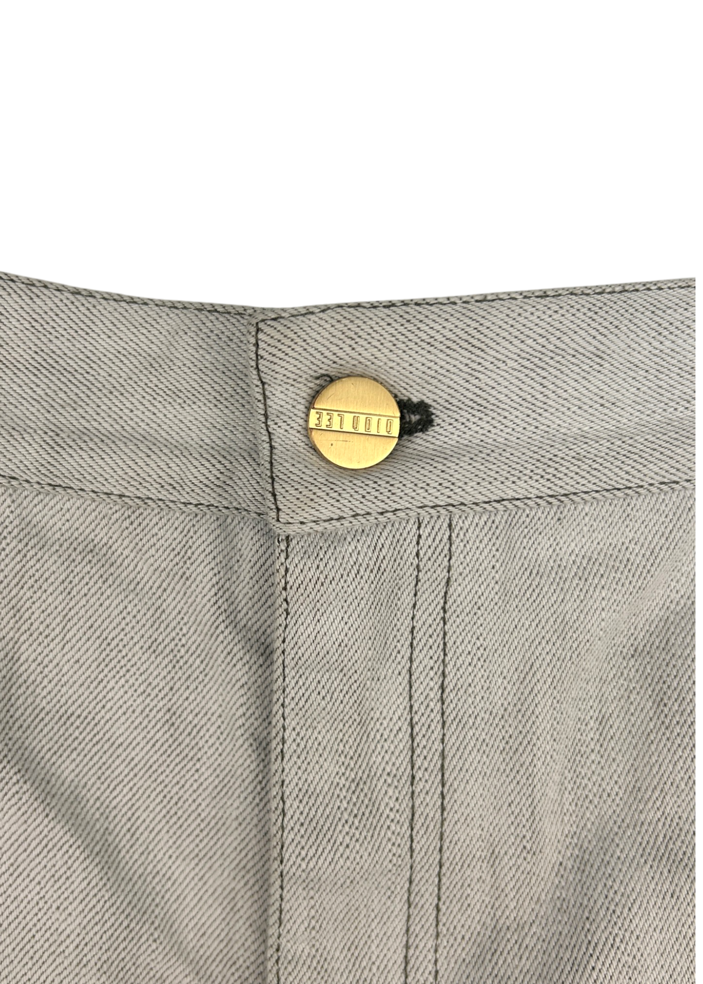 DION LEE White/Brown Shaggy Denim Jeans