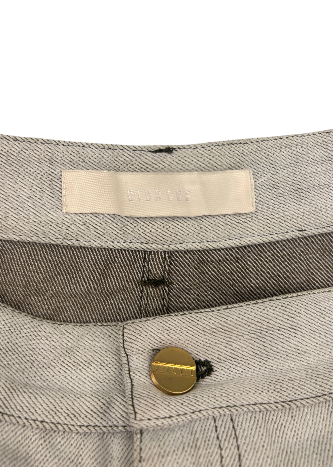 DION LEE White/Brown Shaggy Denim Jeans