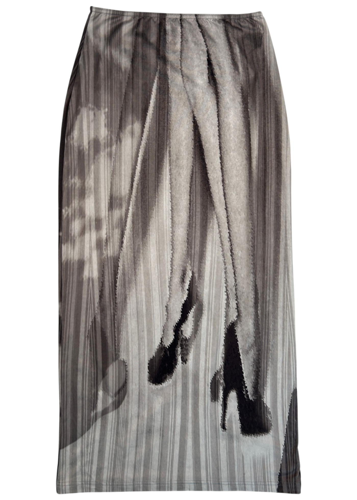 ELISS 'Dancing' Grey Digi Leg Midi Skirt