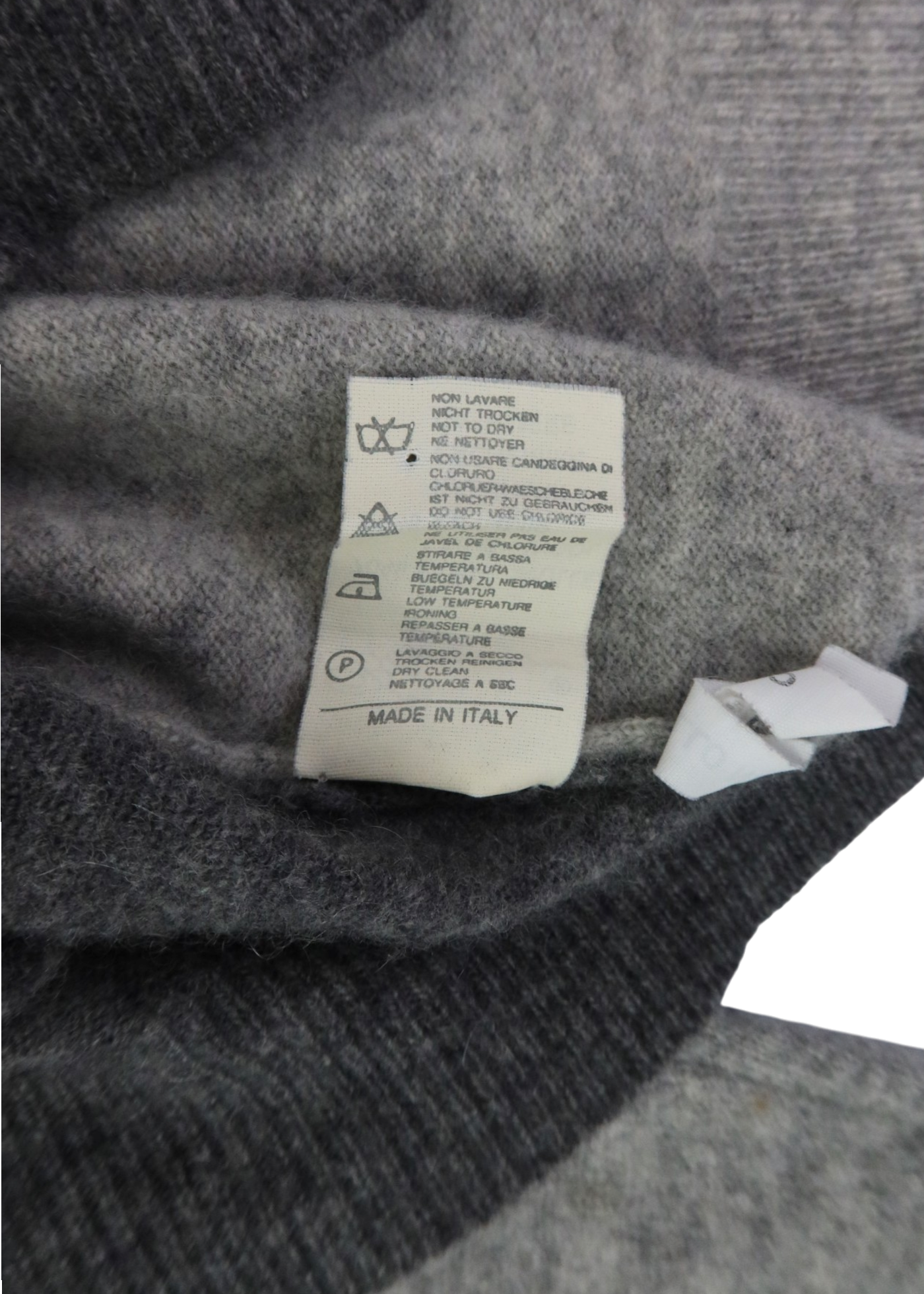 BLUMARINE Grey Wool/Cashmere Bow Intarsia Knit