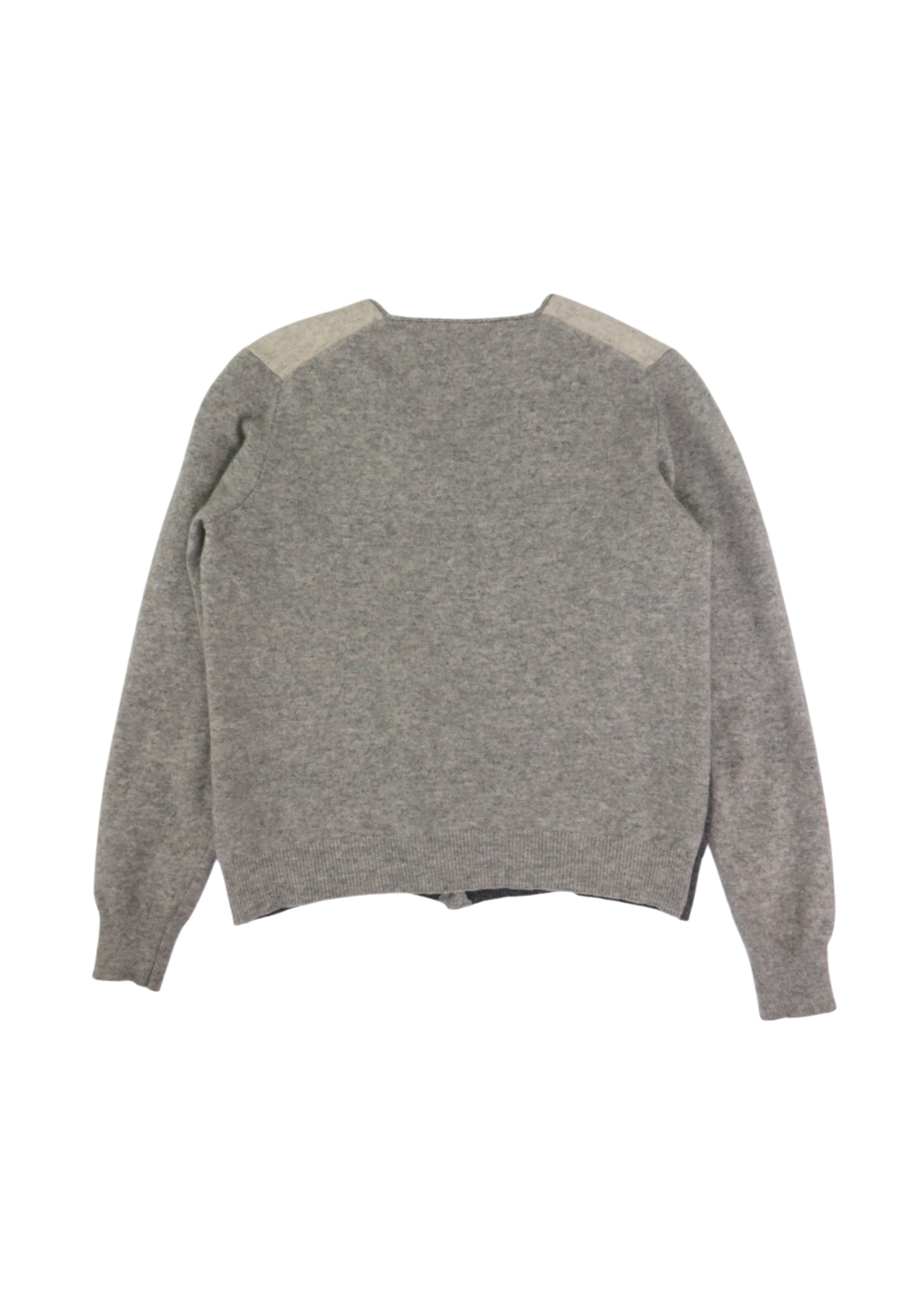BLUMARINE Grey Wool/Cashmere Bow Intarsia Knit