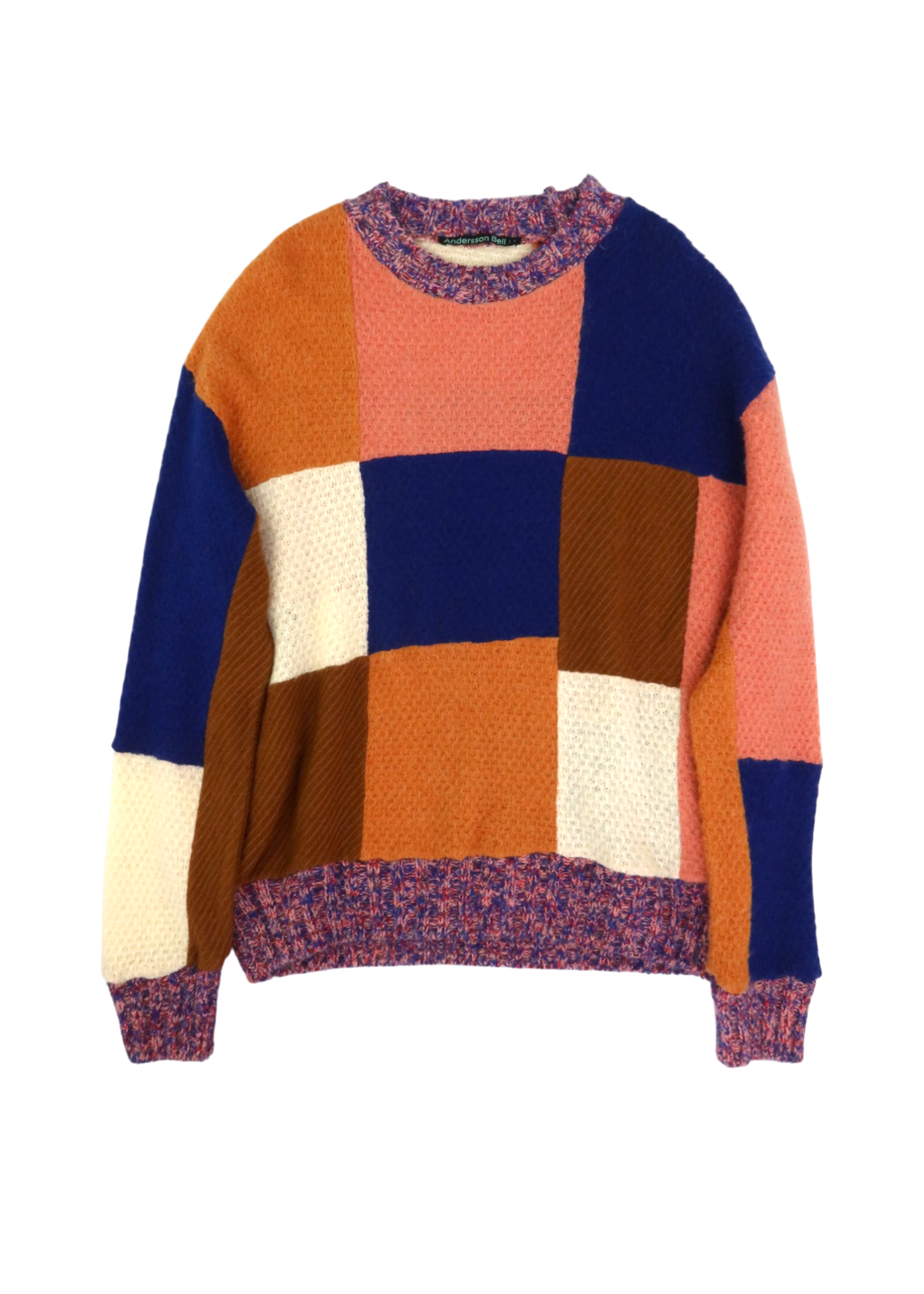 ANDERSSON BELL 'Mondro' Pink/Blue/Brown Panelled Crewneck