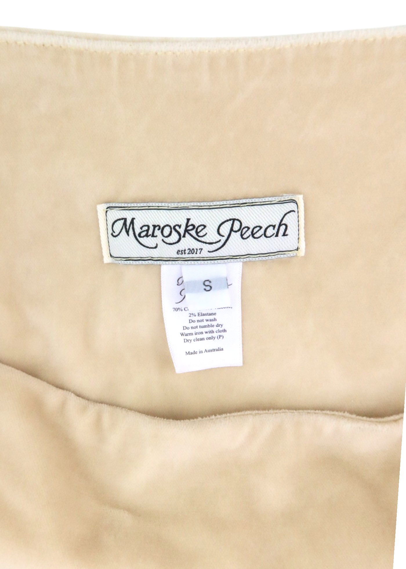 MAROSKE PEECH Cream Velvet Bubble Mini Skirt