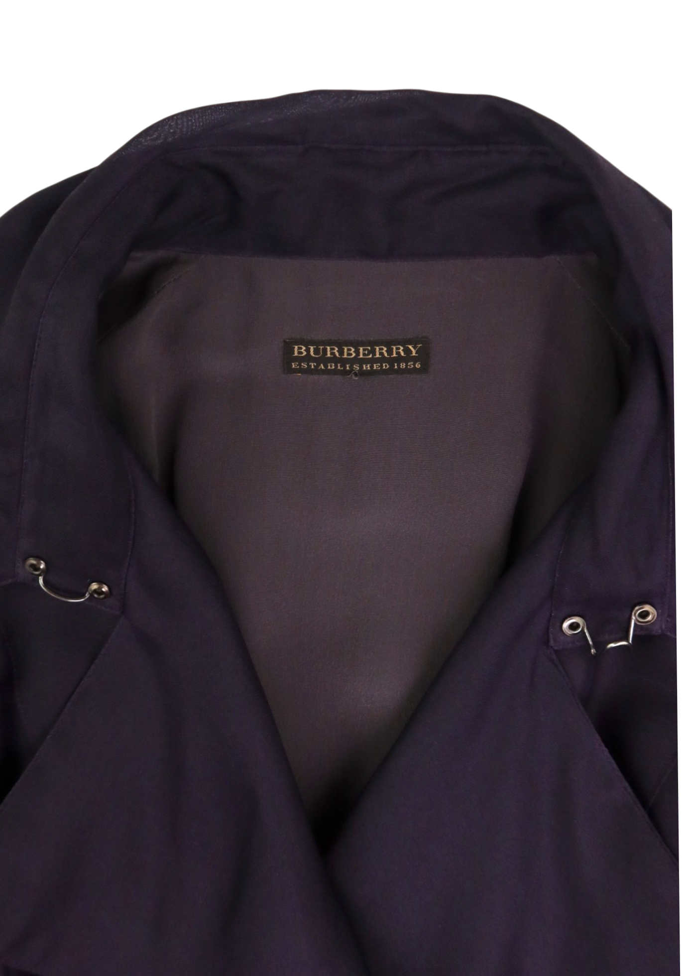 BURBERRY 2016 Purple Silk Organza Double Breast Pleat Coat w Belt