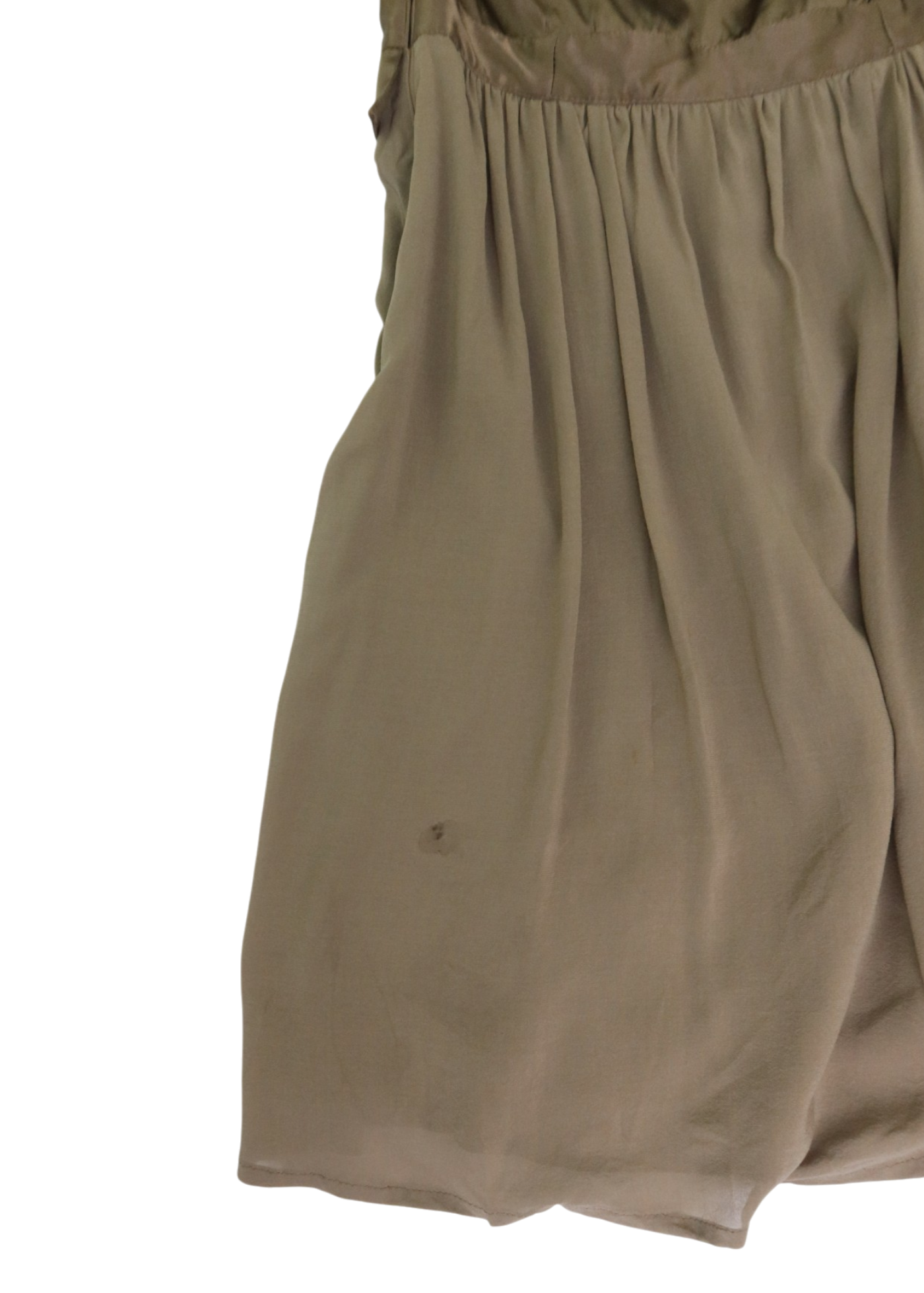 BURBERRY (AS IS) Taupe Silk Halter Midi Dress