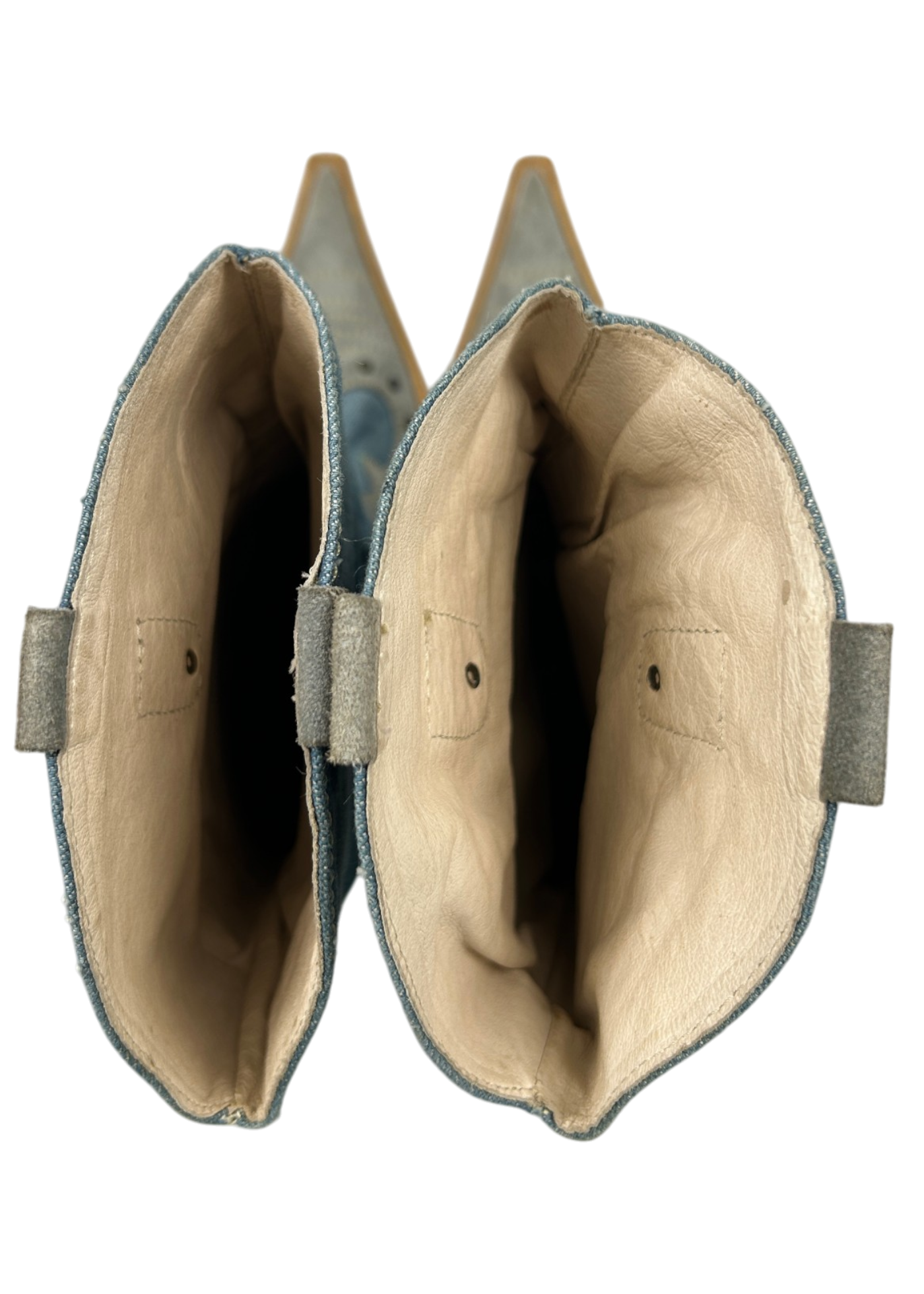 UNLABELLED (AS IS) Denim Slouchy Pointed Western Boots