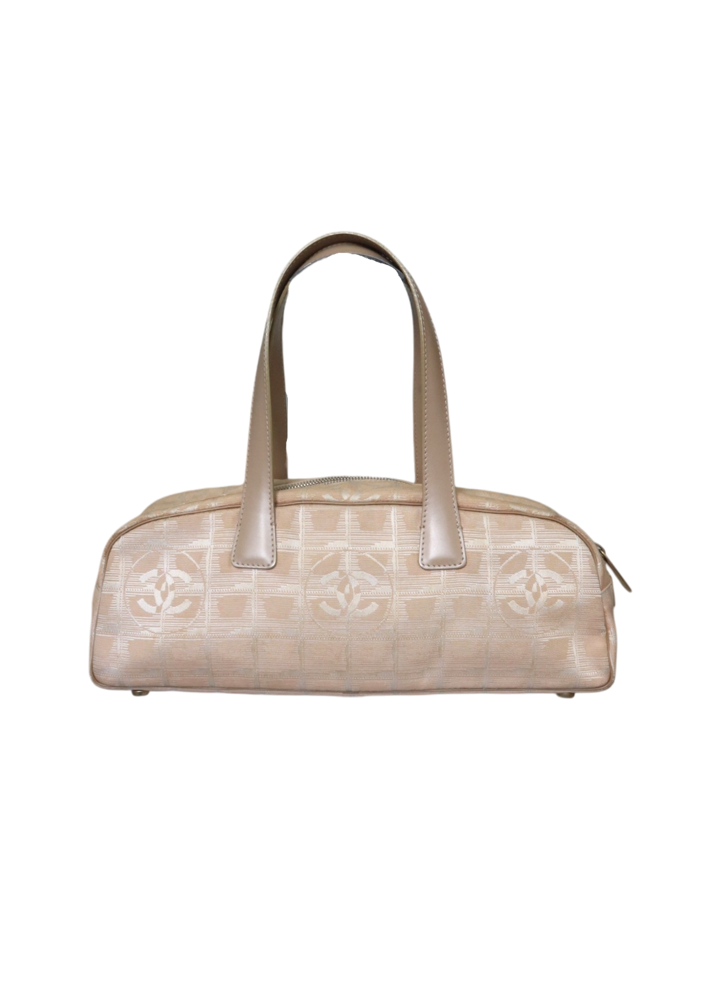CHANEL (AS IS) Travel Line Beige CC Jacquard Bowler
