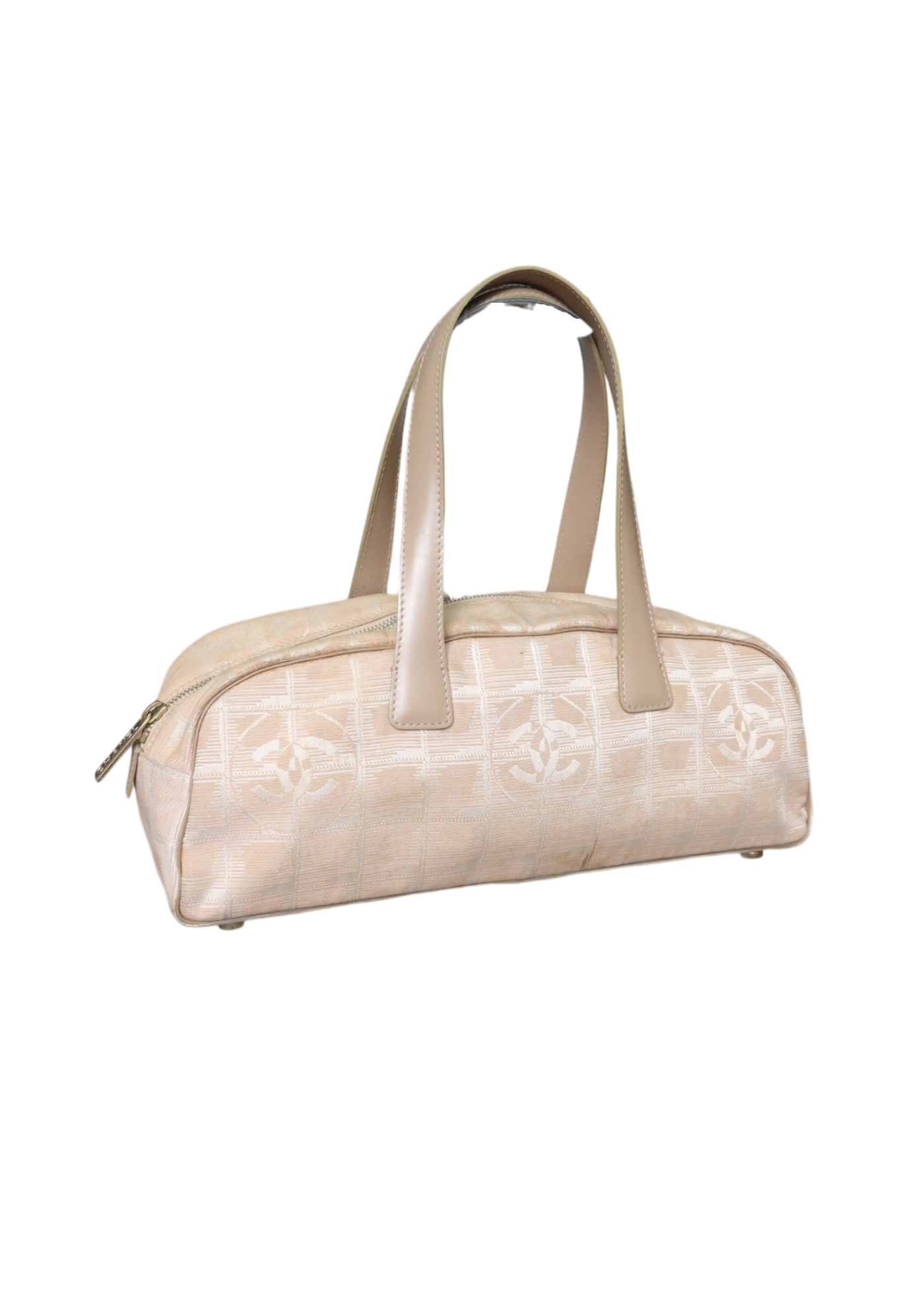 CHANEL (AS IS) Travel Line Beige CC Jacquard Bowler