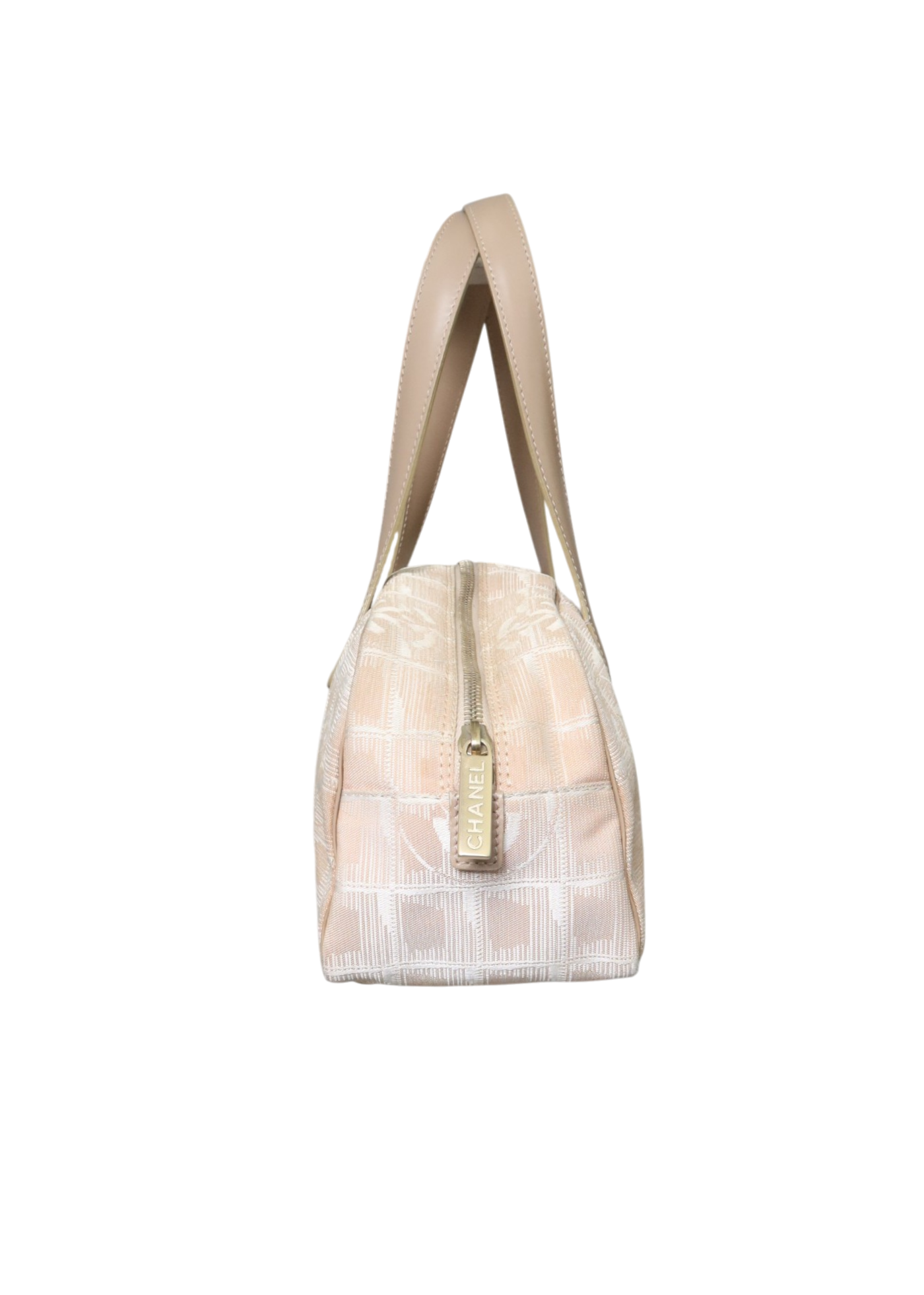 CHANEL (AS IS) Travel Line Beige CC Jacquard Bowler