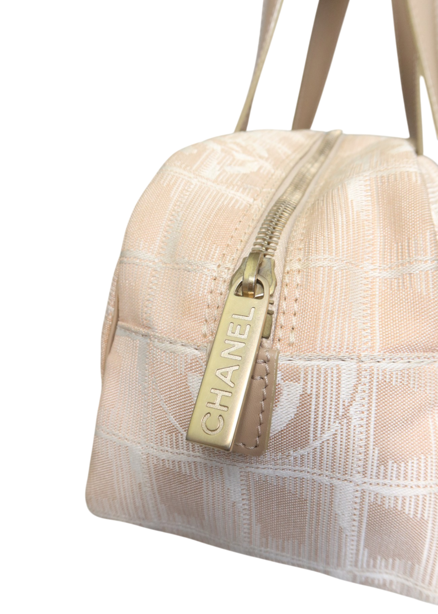 CHANEL (AS IS) Travel Line Beige CC Jacquard Bowler