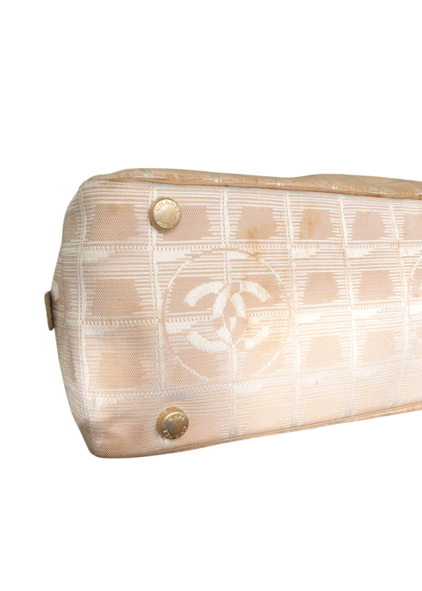 CHANEL (AS IS) Travel Line Beige CC Jacquard Bowler