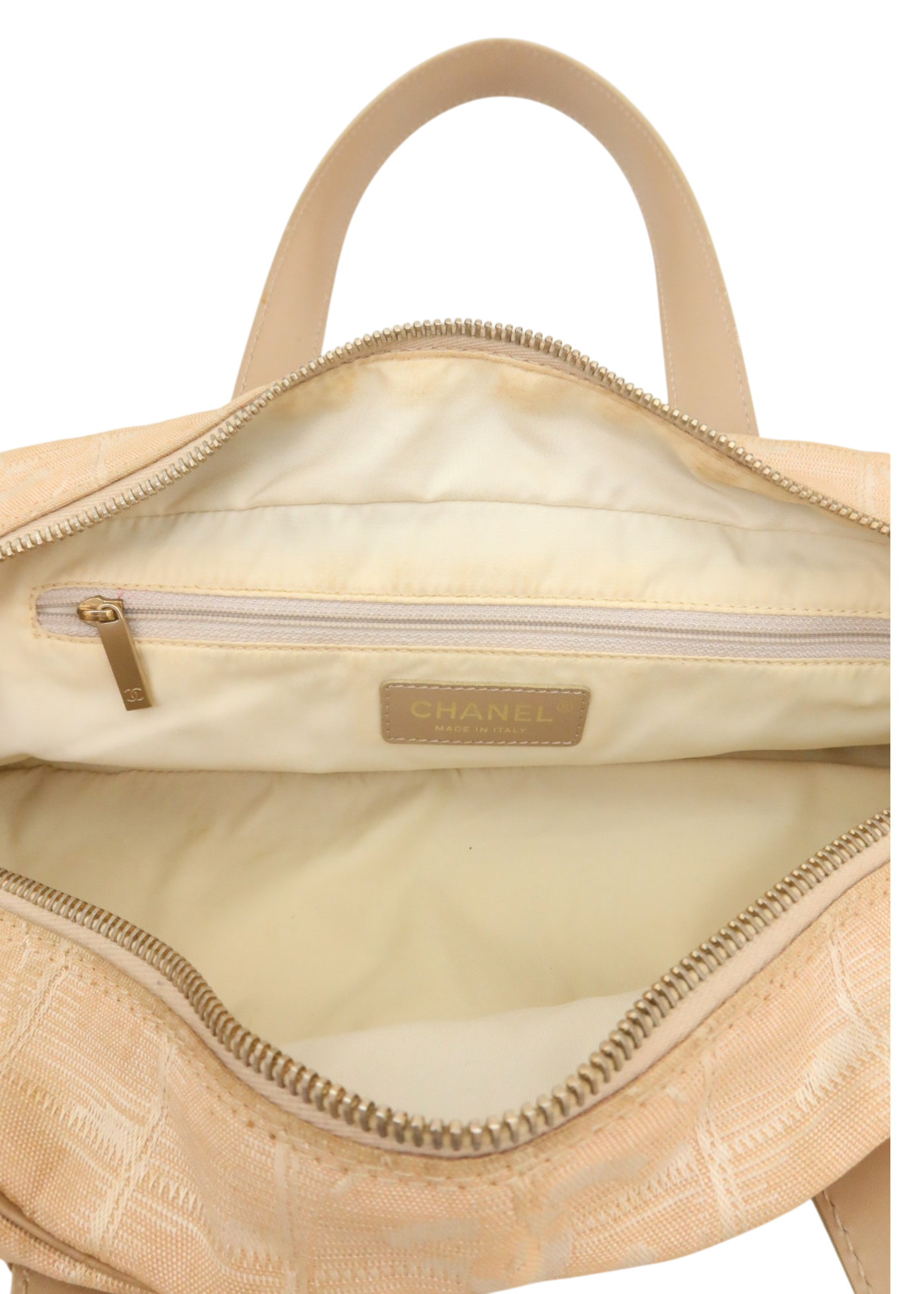 CHANEL (AS IS) Travel Line Beige CC Jacquard Bowler