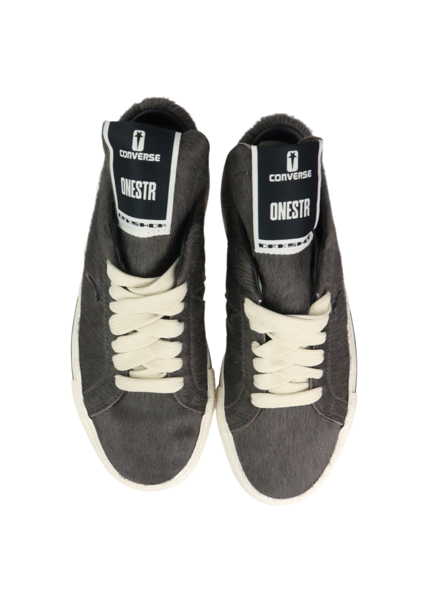 CONVERSE X RICK OWENS 'Onestar' Grey Calf Hair Oversized Tongue Sneaker