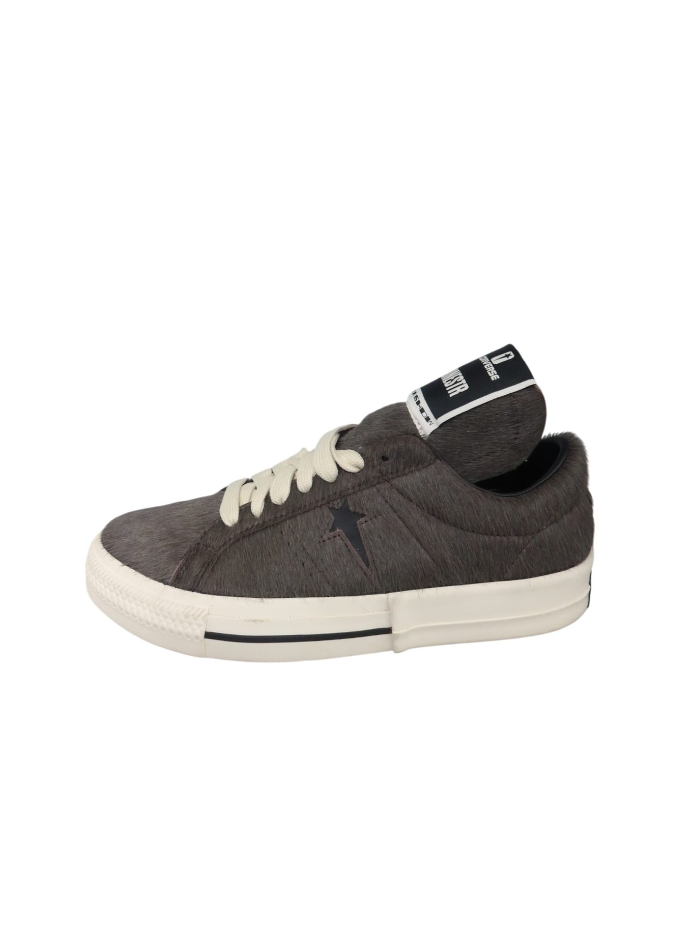 CONVERSE X RICK OWENS 'Onestar' Grey Calf Hair Oversized Tongue Sneaker