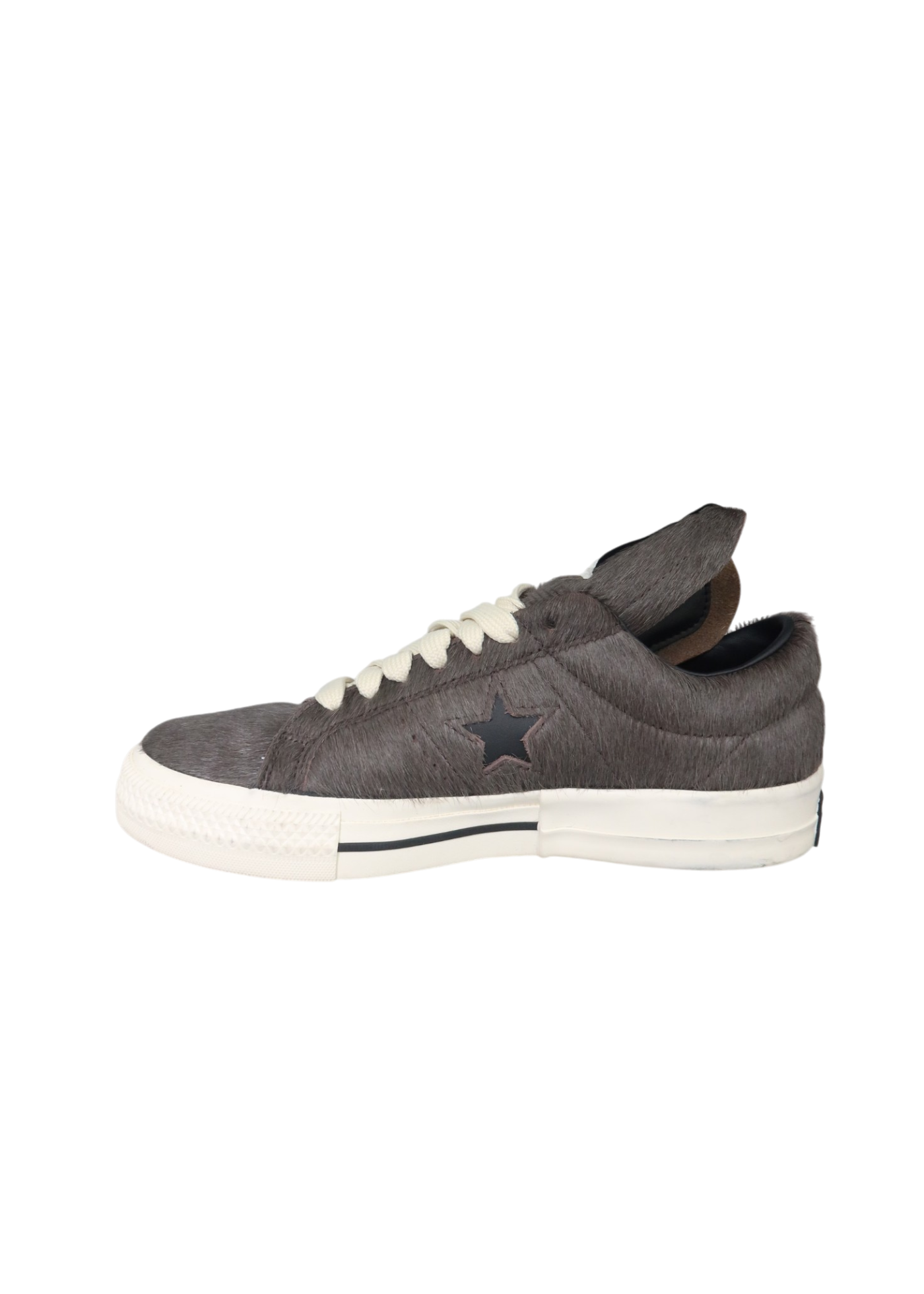 CONVERSE X RICK OWENS 'Onestar' Grey Calf Hair Oversized Tongue Sneaker