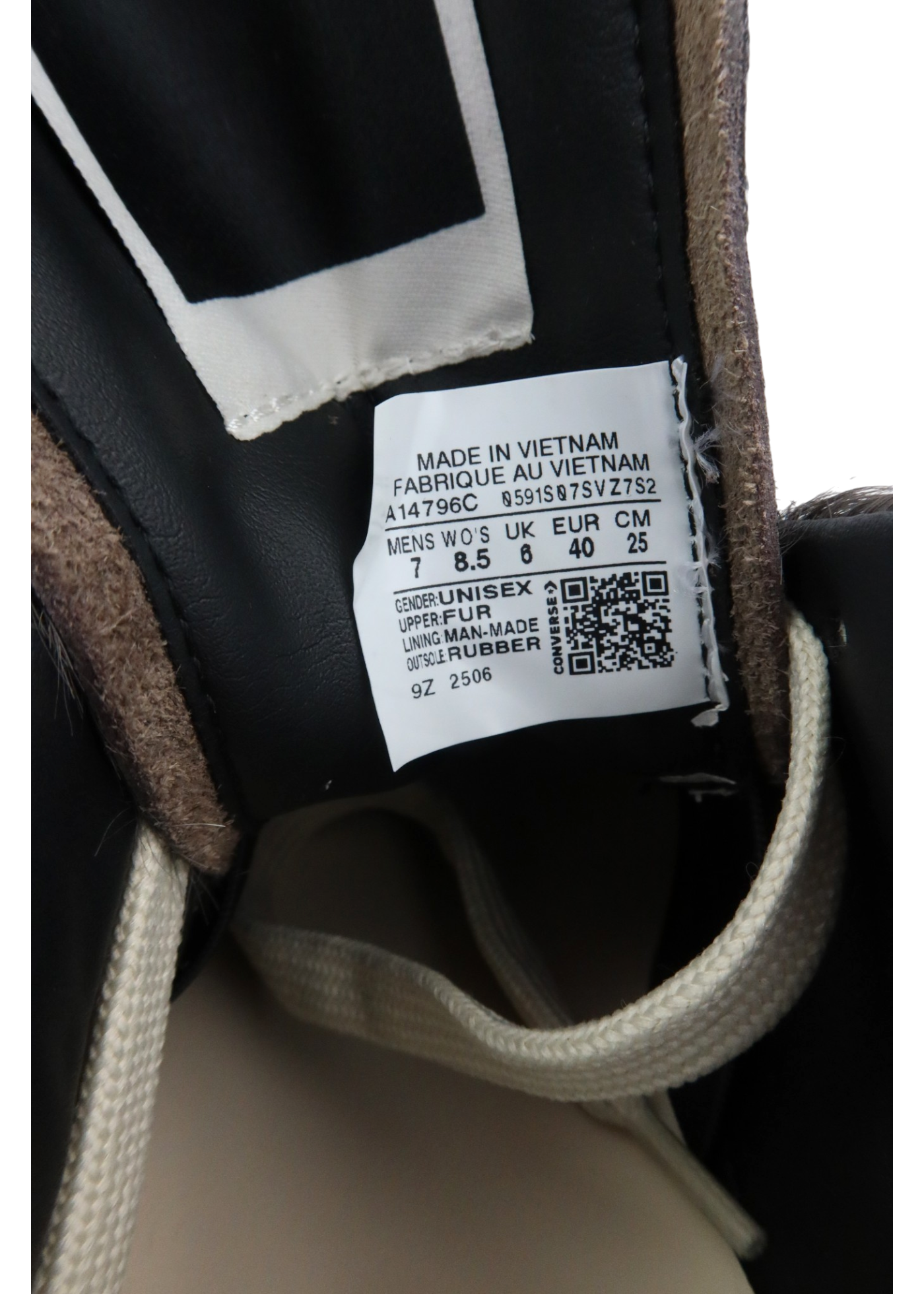 CONVERSE X RICK OWENS 'Onestar' Grey Calf Hair Oversized Tongue Sneaker