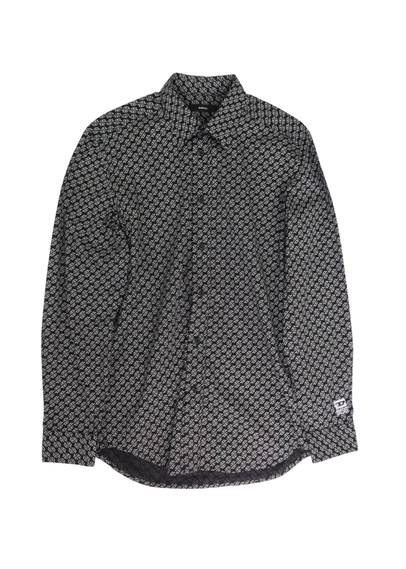 DIESEL Black/White Cotton Logo Shirt