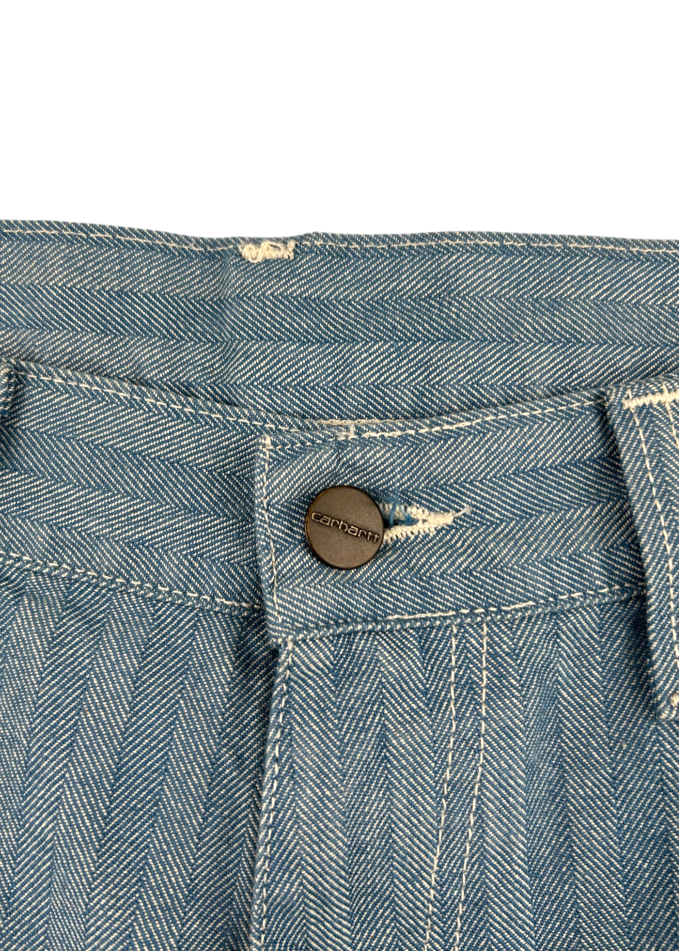 CARHARTT WIP (NWT) Light Wash Herringbone Stripe Straight Leg Jeans