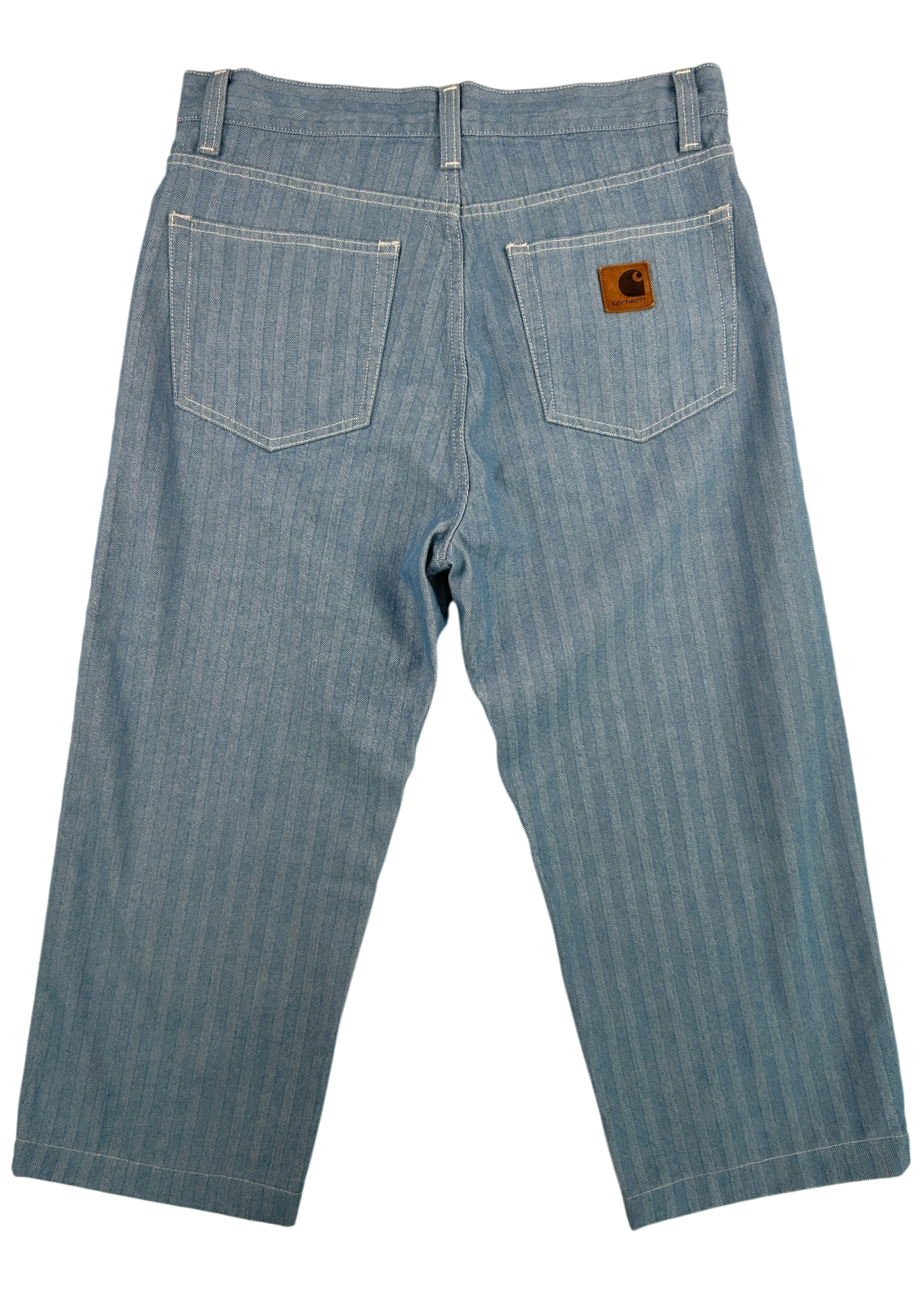 CARHARTT WIP (NWT) Light Wash Herringbone Stripe Straight Leg Jeans