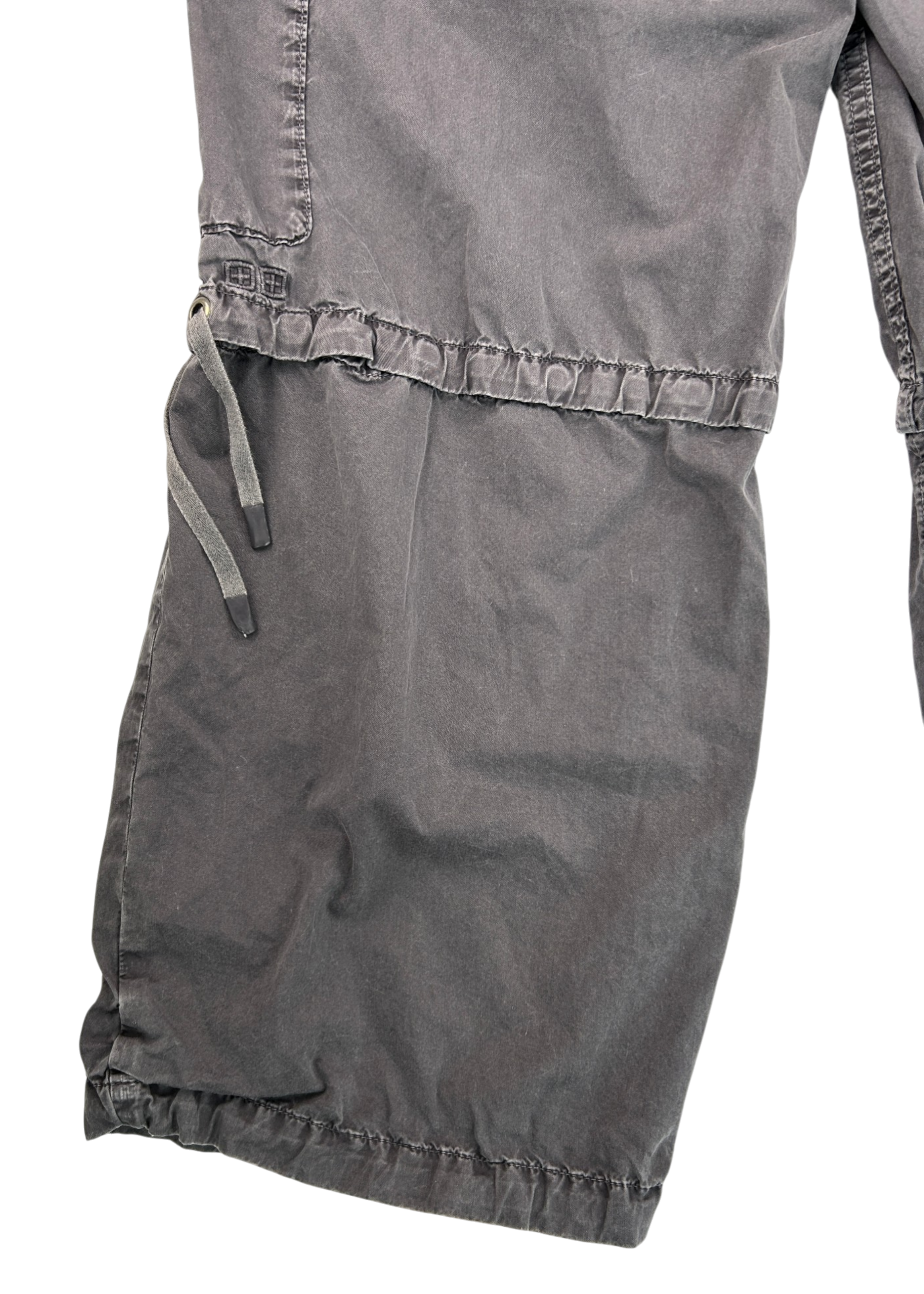 KSUBI (AS IS) Washed Grey Cotton Twill Wide Leg Pants