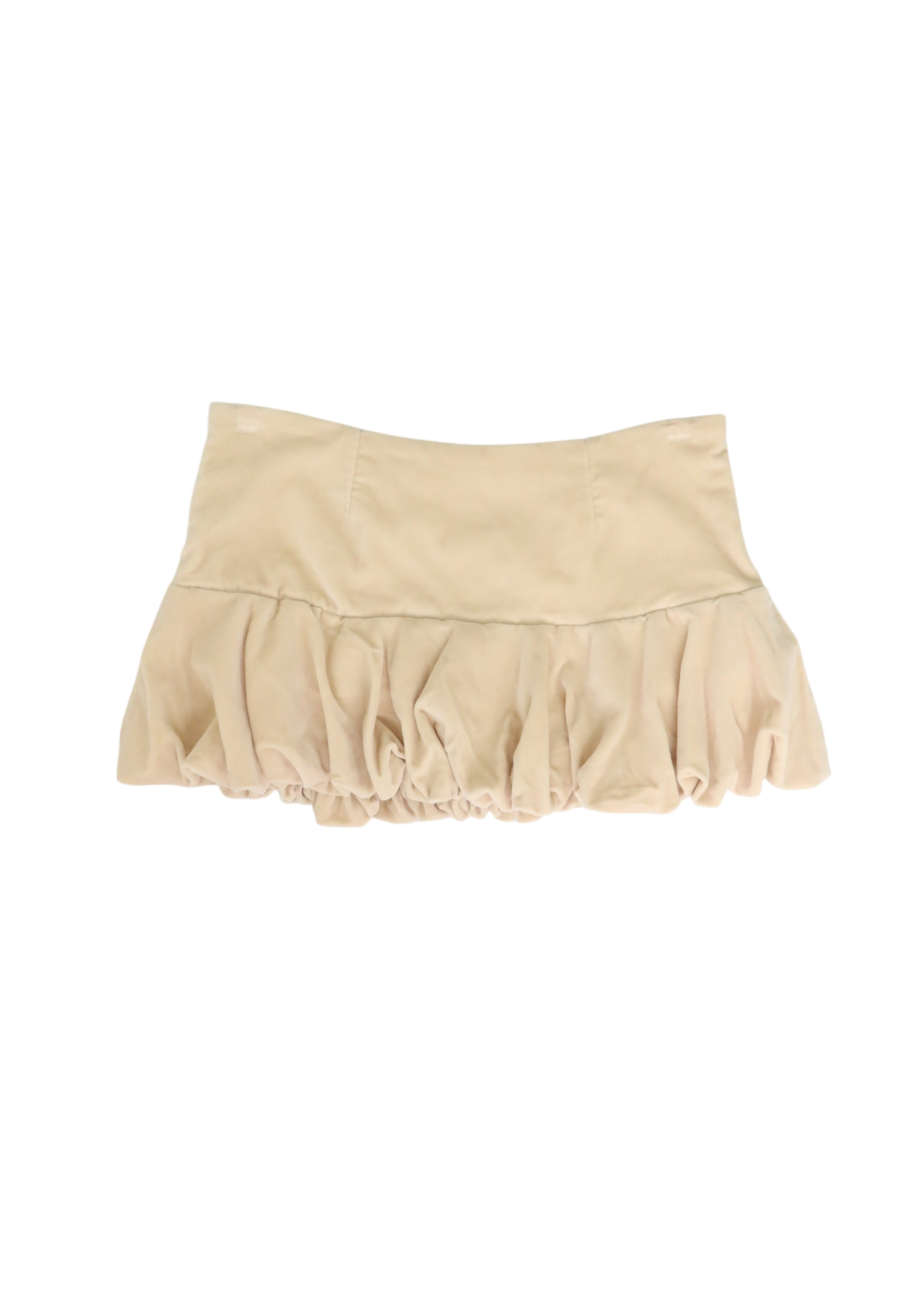 MAROSKE PEECH Cream Velvet Bubble Mini Skirt