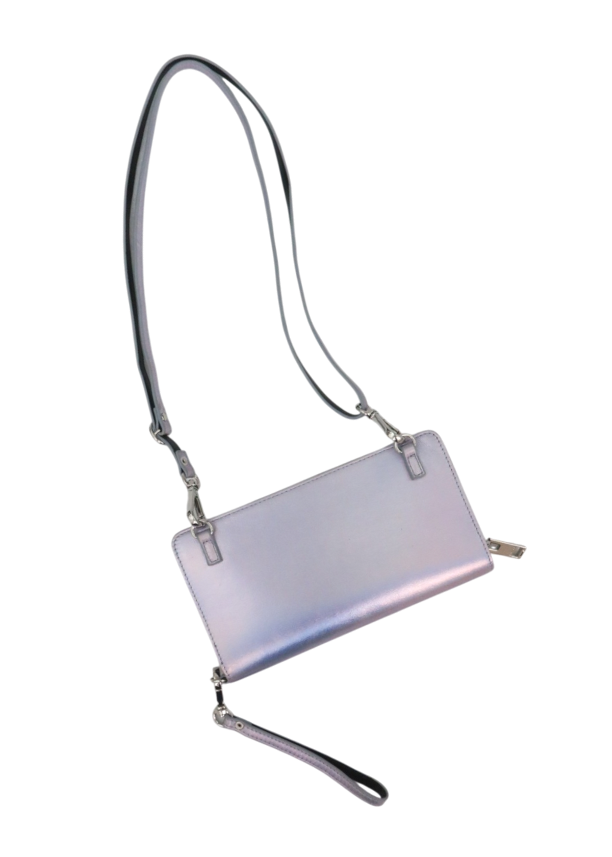 DIESEL Lilac Iridescent Metallic Wallet w Detachable Strap